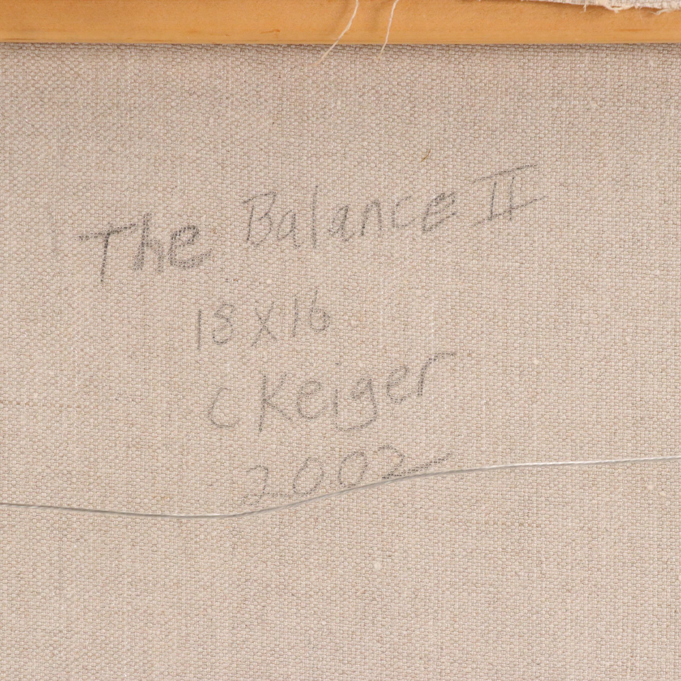 Charles Keiger Surreal Style Oil Painting "The Balance II," 2002