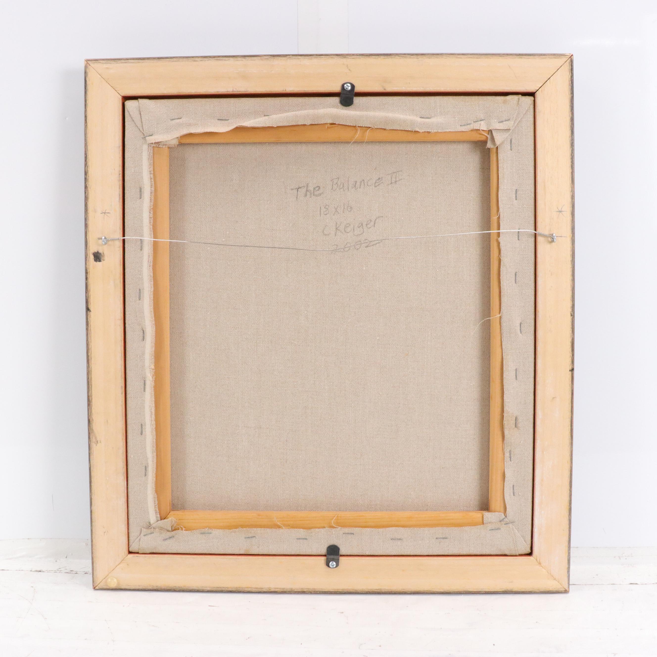 Charles Keiger Surreal Style Oil Painting "The Balance II," 2002