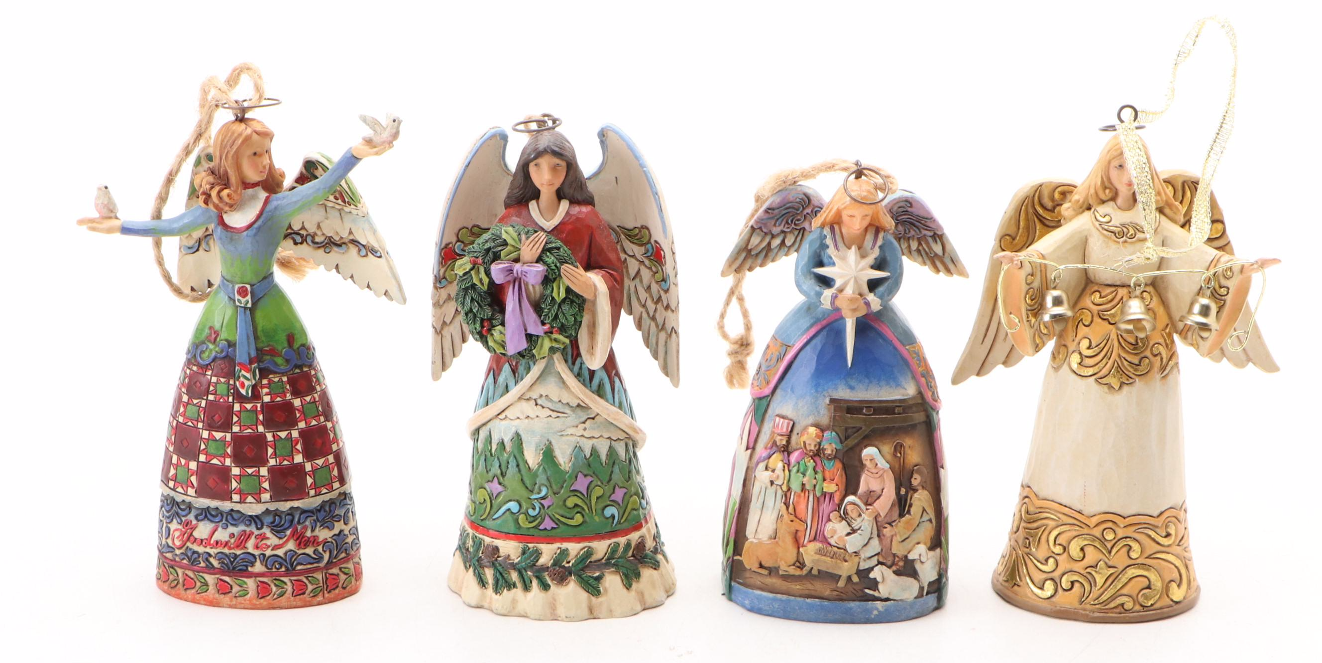 Jim Shore Resin Figurines with Christmas Angels and Wise Men