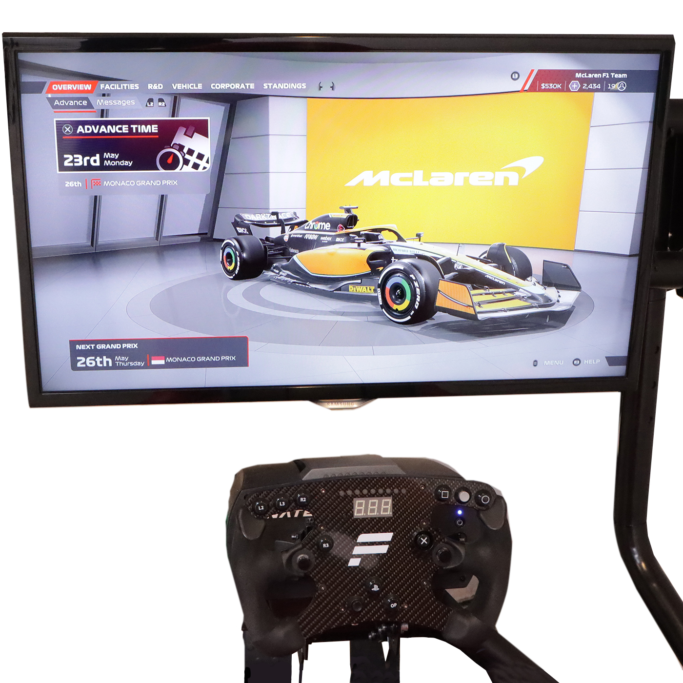 Formula 1 Racing Setup with PlayStation 5, RSeat RS1 and Fanatec CSL Elite Wheel