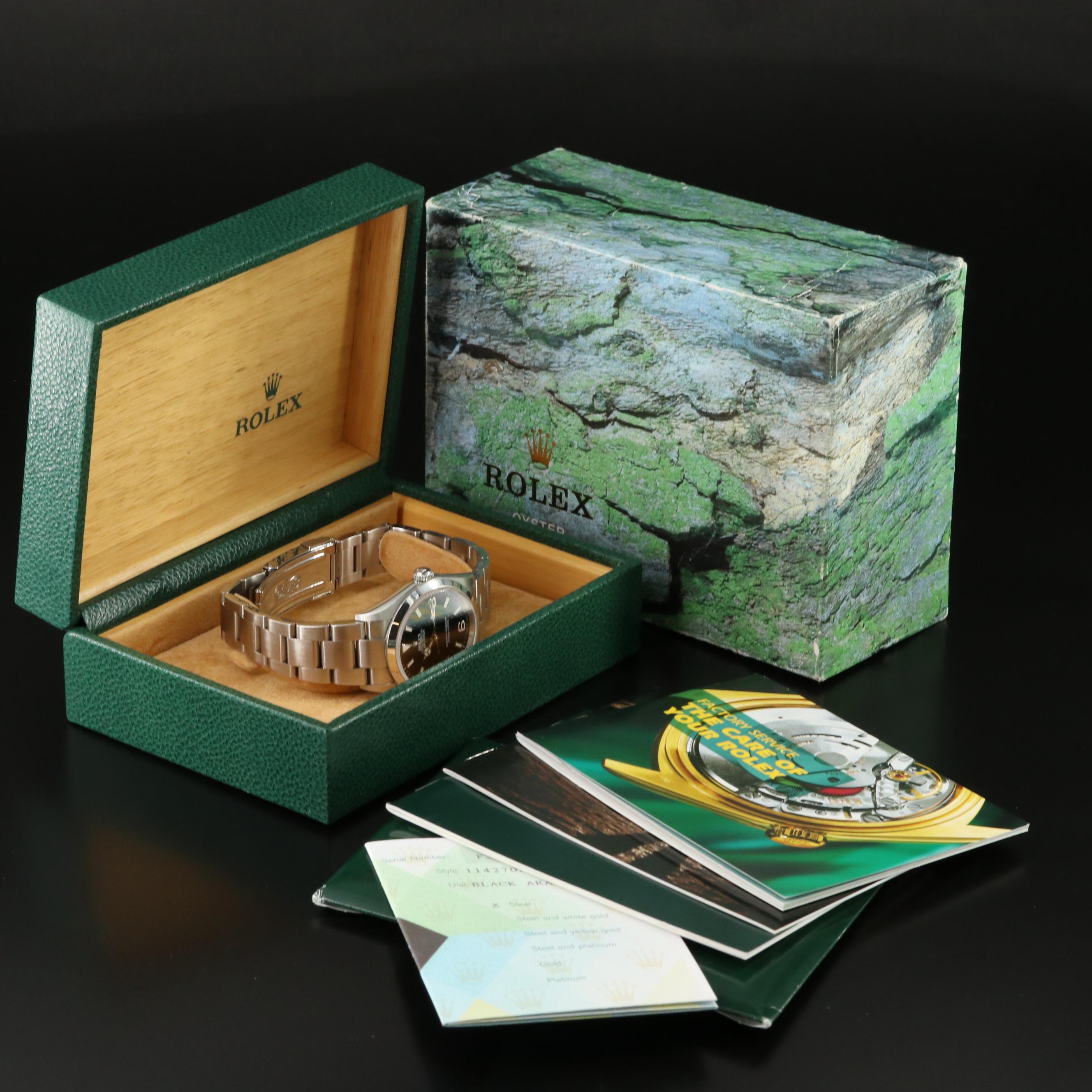 2004 Rolex Black Dial Stainless Steel Explorer Watch