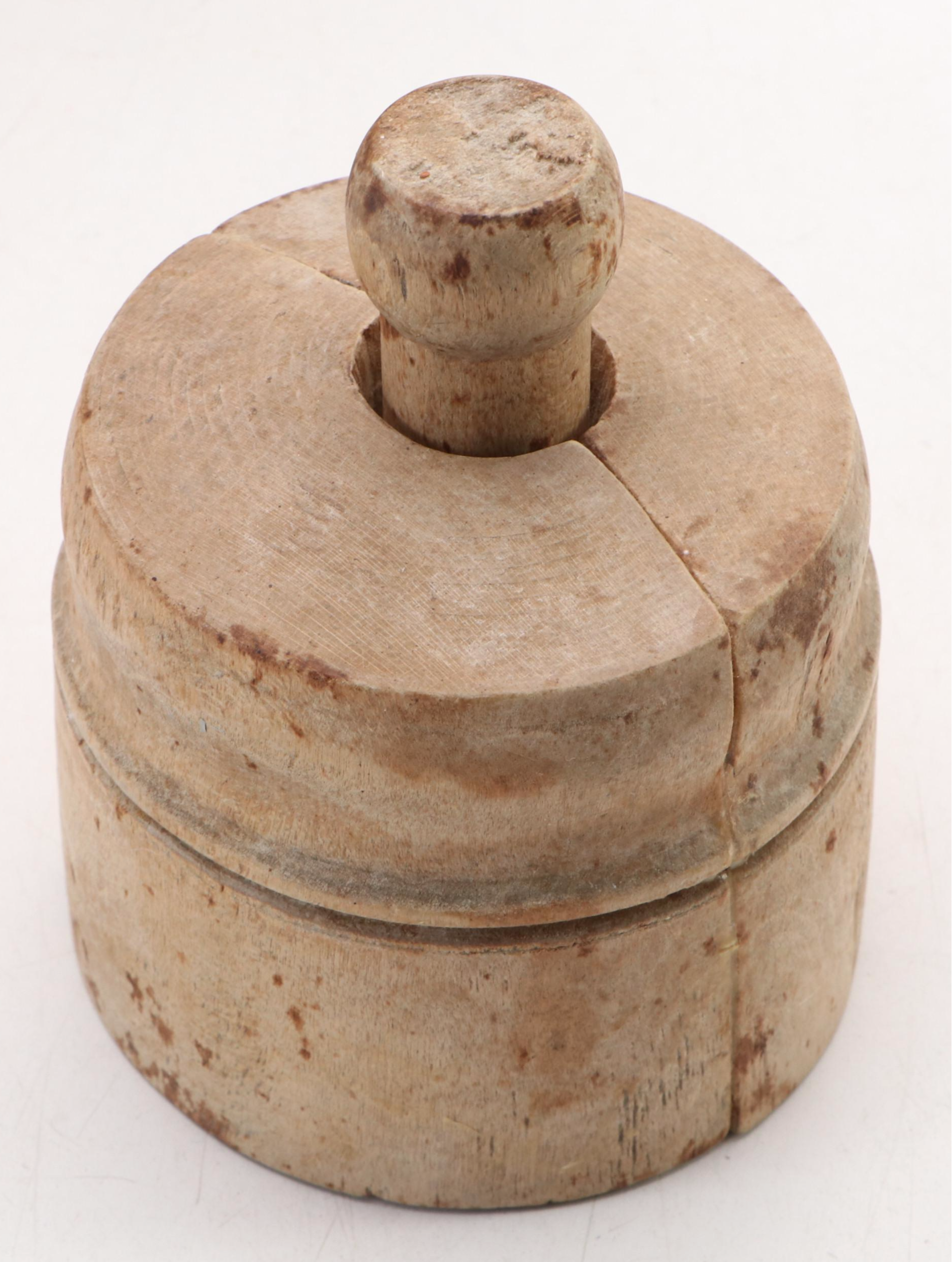 Butter Churn and Press with Solid Copper Plate and Copper Banded Brass Bucket