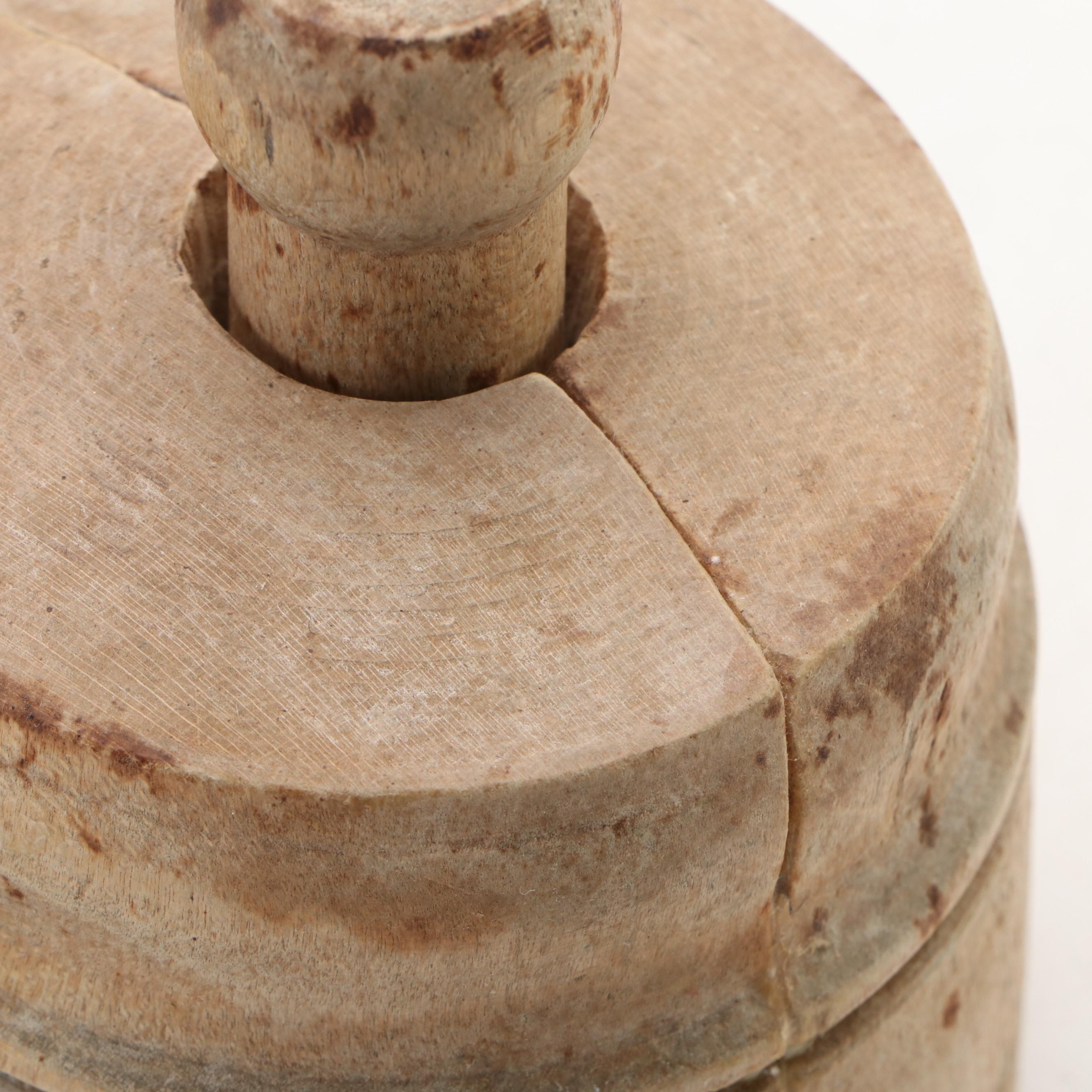 Butter Churn and Press with Solid Copper Plate and Copper Banded Brass Bucket