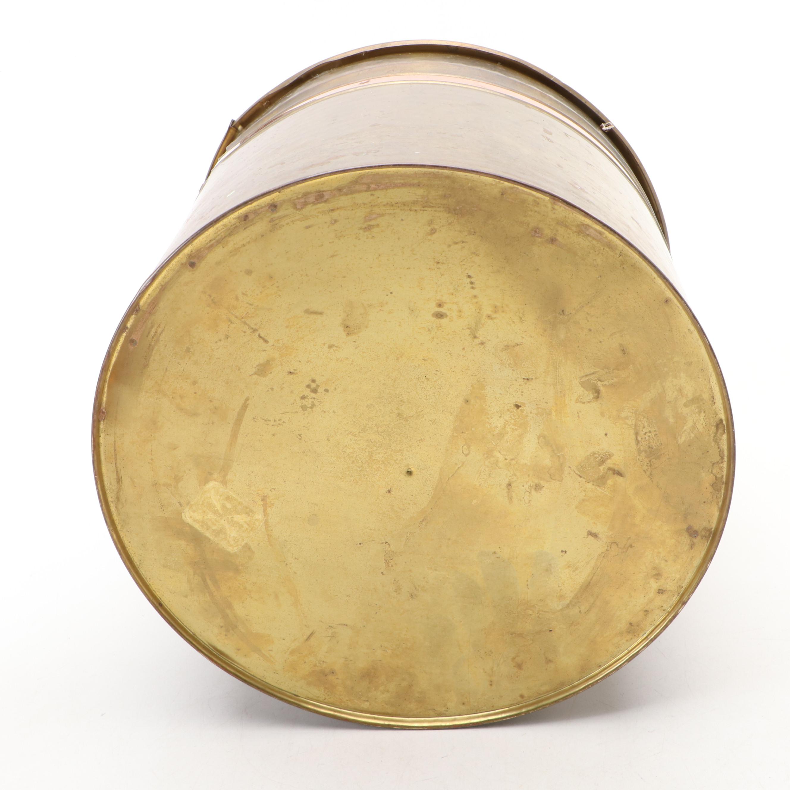 Butter Churn and Press with Solid Copper Plate and Copper Banded Brass Bucket