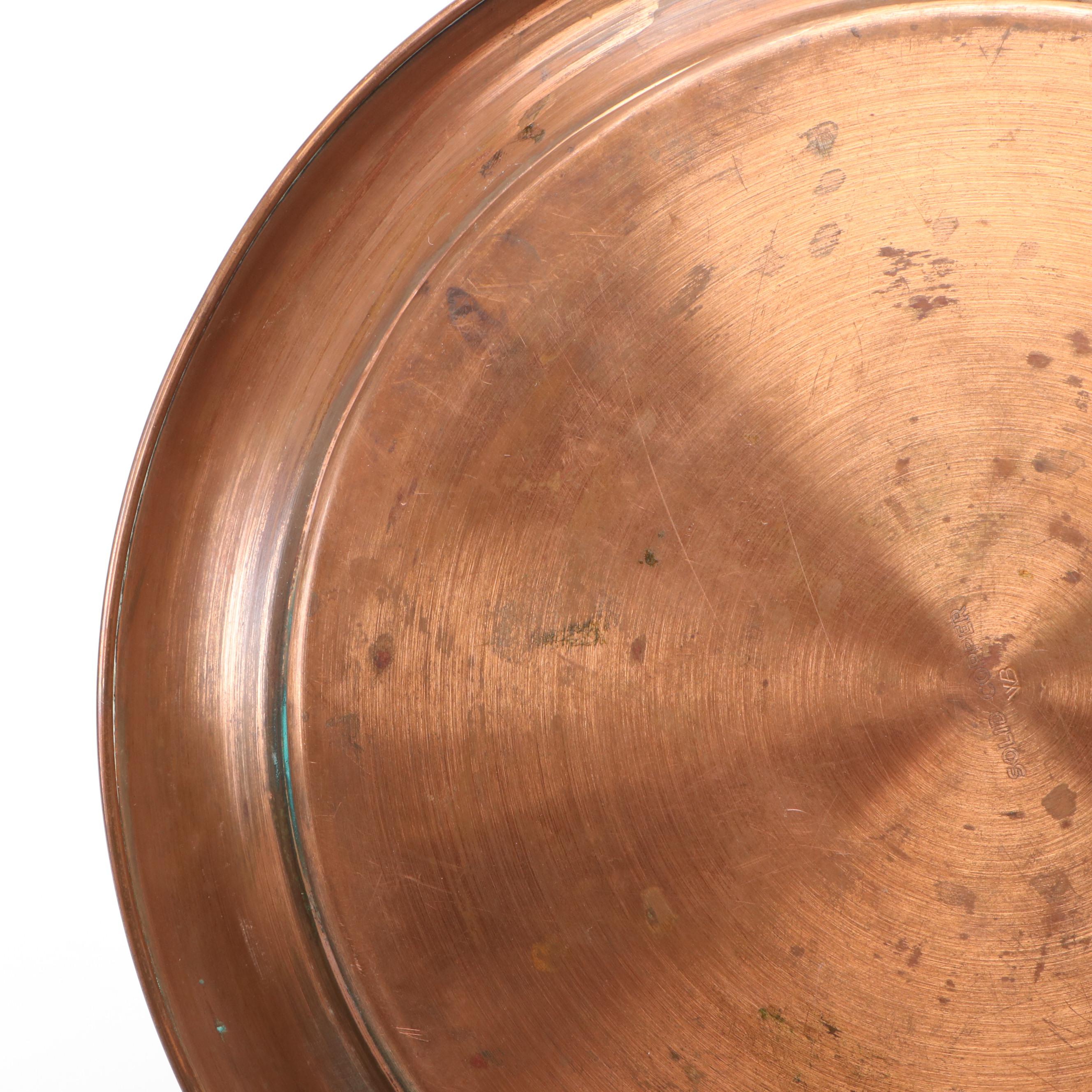 Butter Churn and Press with Solid Copper Plate and Copper Banded Brass Bucket