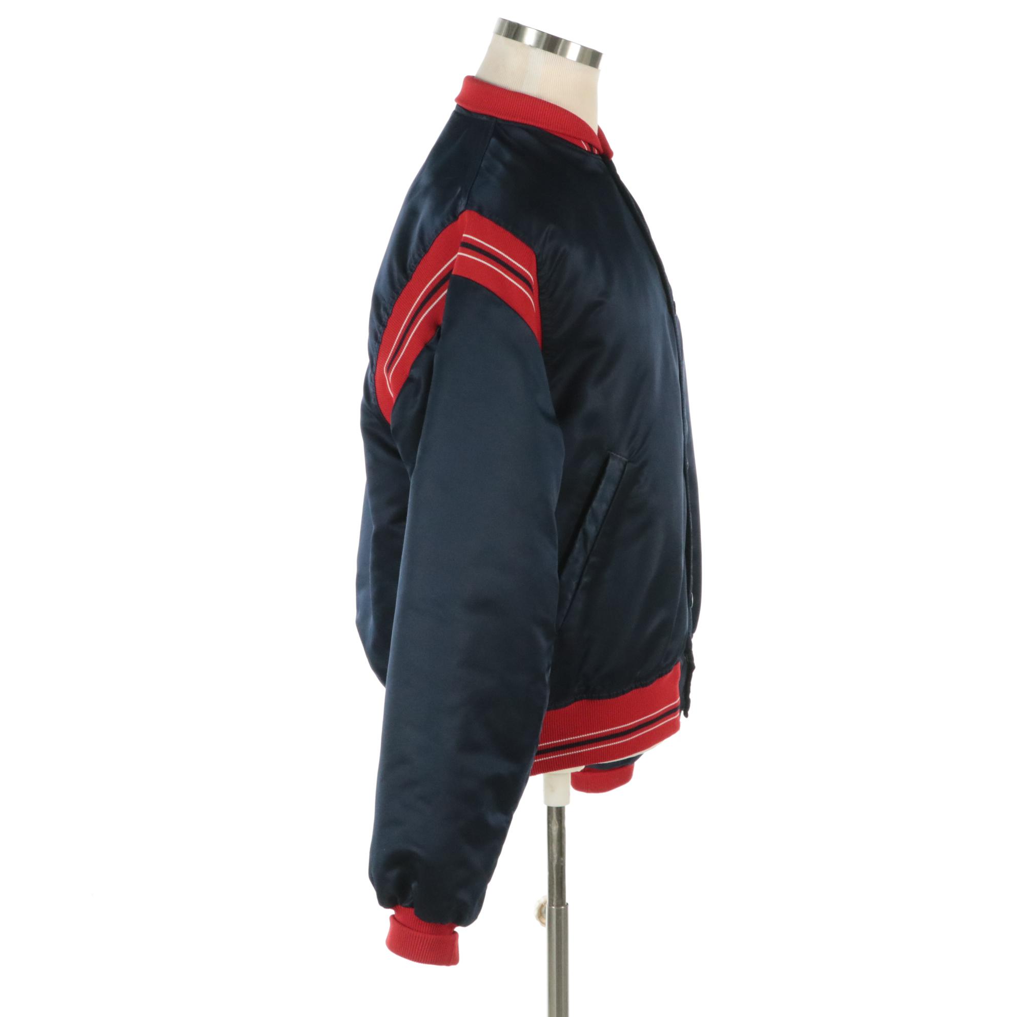 Men's Vintage Starter Diamond Collection Cleveland Indians Nylon Bomber Jacket