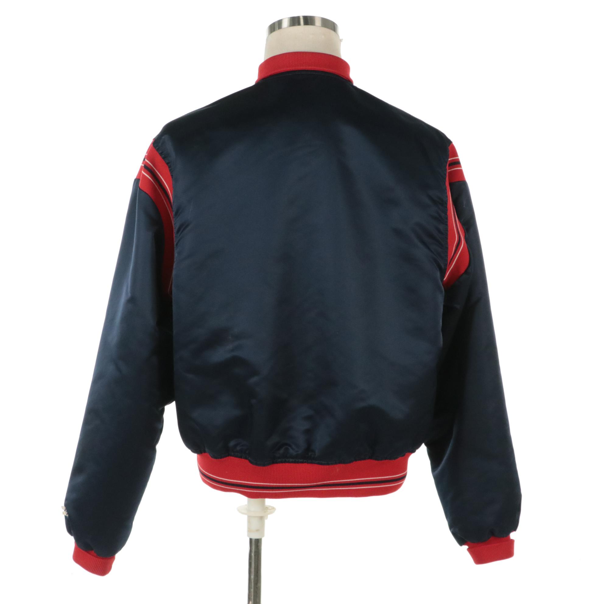 Men's Vintage Starter Diamond Collection Cleveland Indians Nylon Bomber Jacket