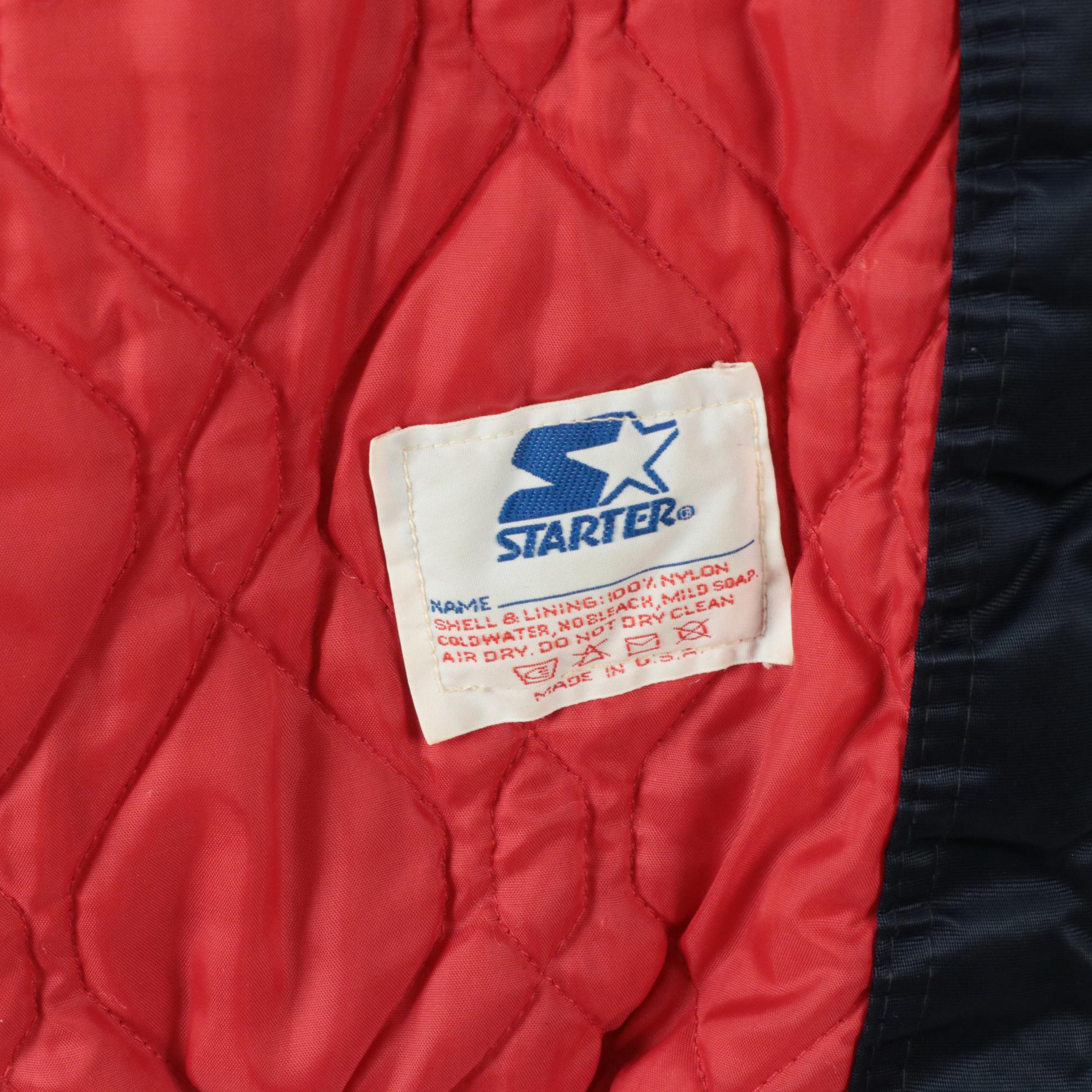 Men's Vintage Starter Diamond Collection Cleveland Indians Nylon Bomber Jacket