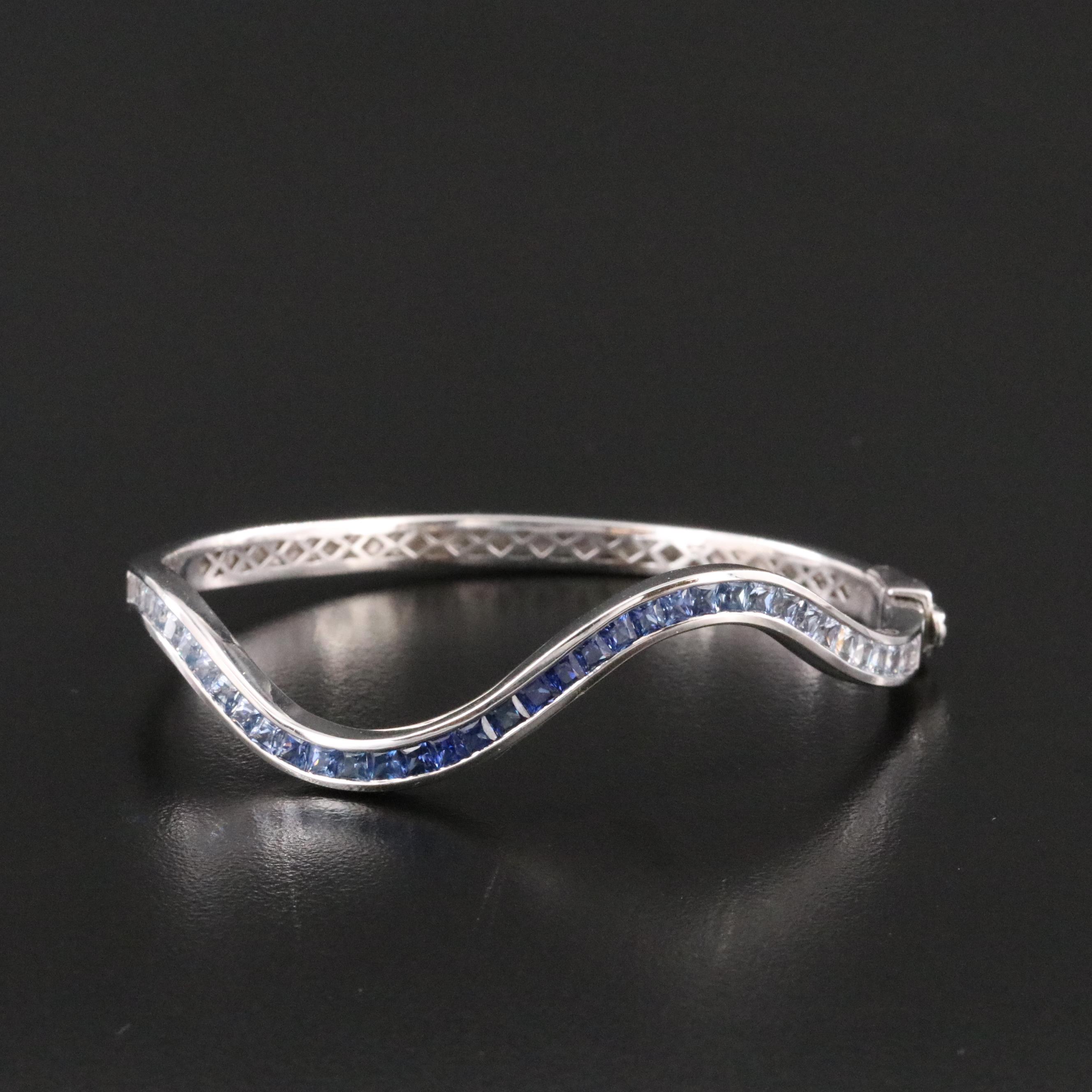 18K Sapphire Ombré Wave Bracelet