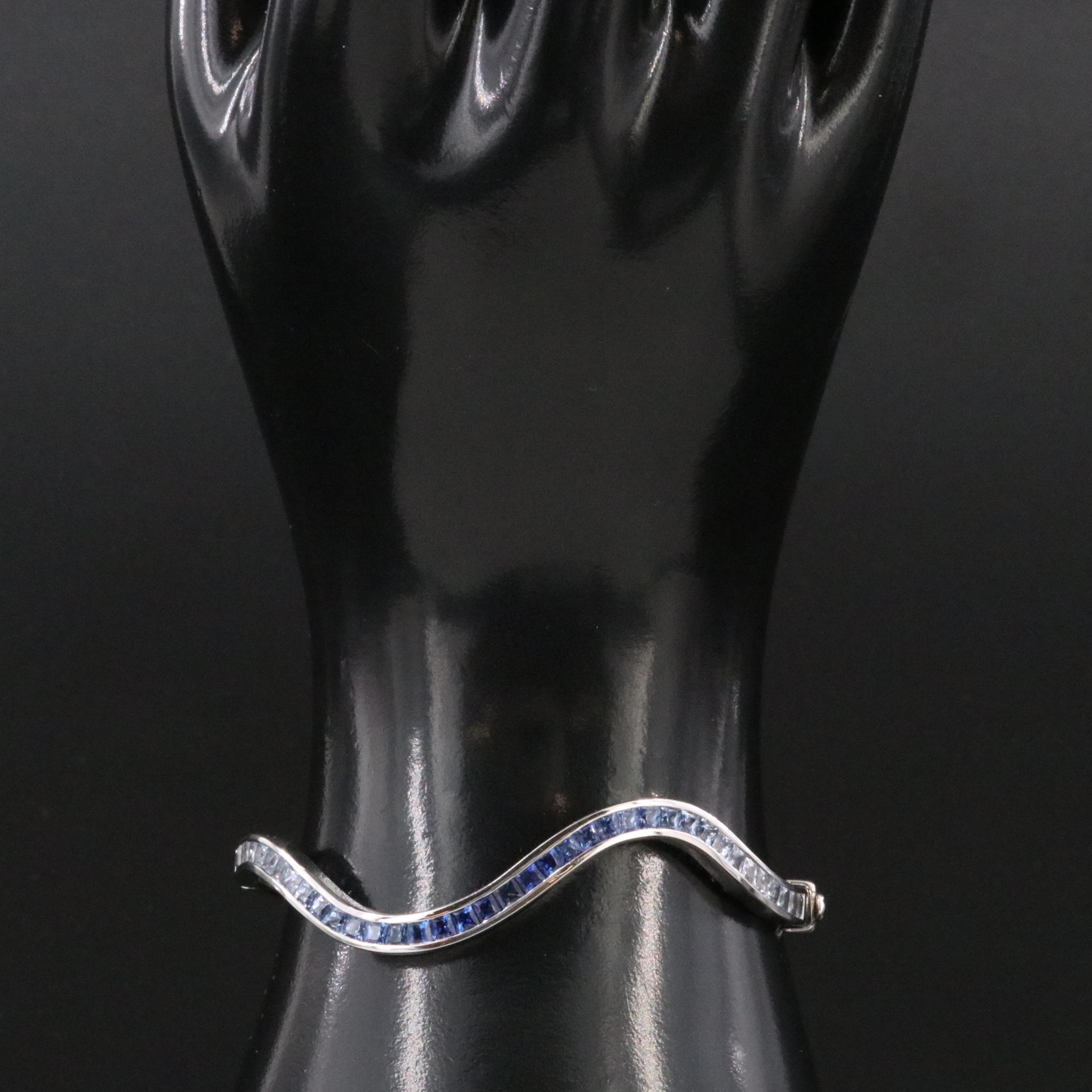18K Sapphire Ombré Wave Bracelet