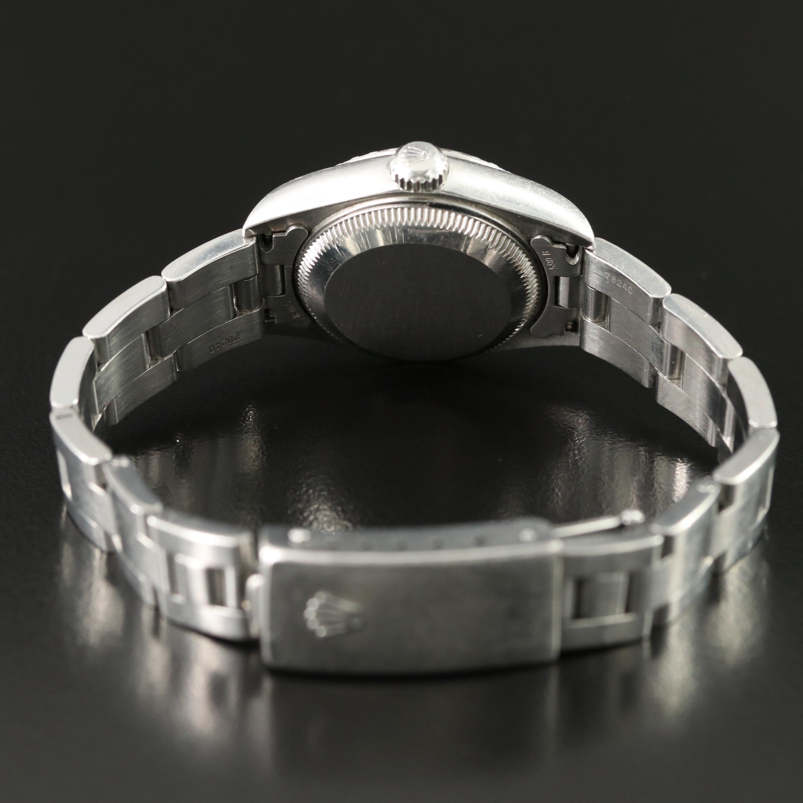 2001 Rolex Oyster Perpetual Blue Dial Steel Date Watch