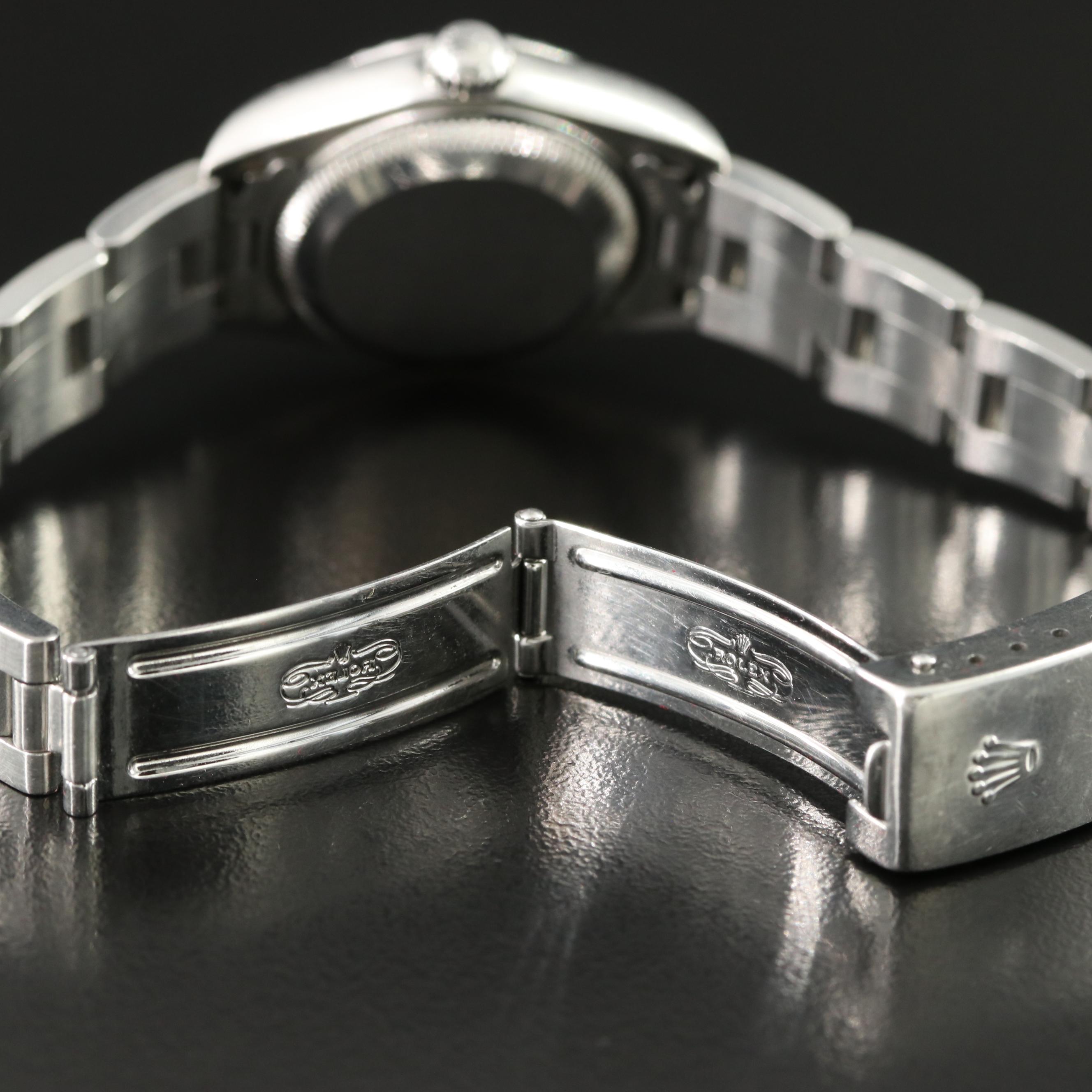 2001 Rolex Oyster Perpetual Blue Dial Steel Date Watch