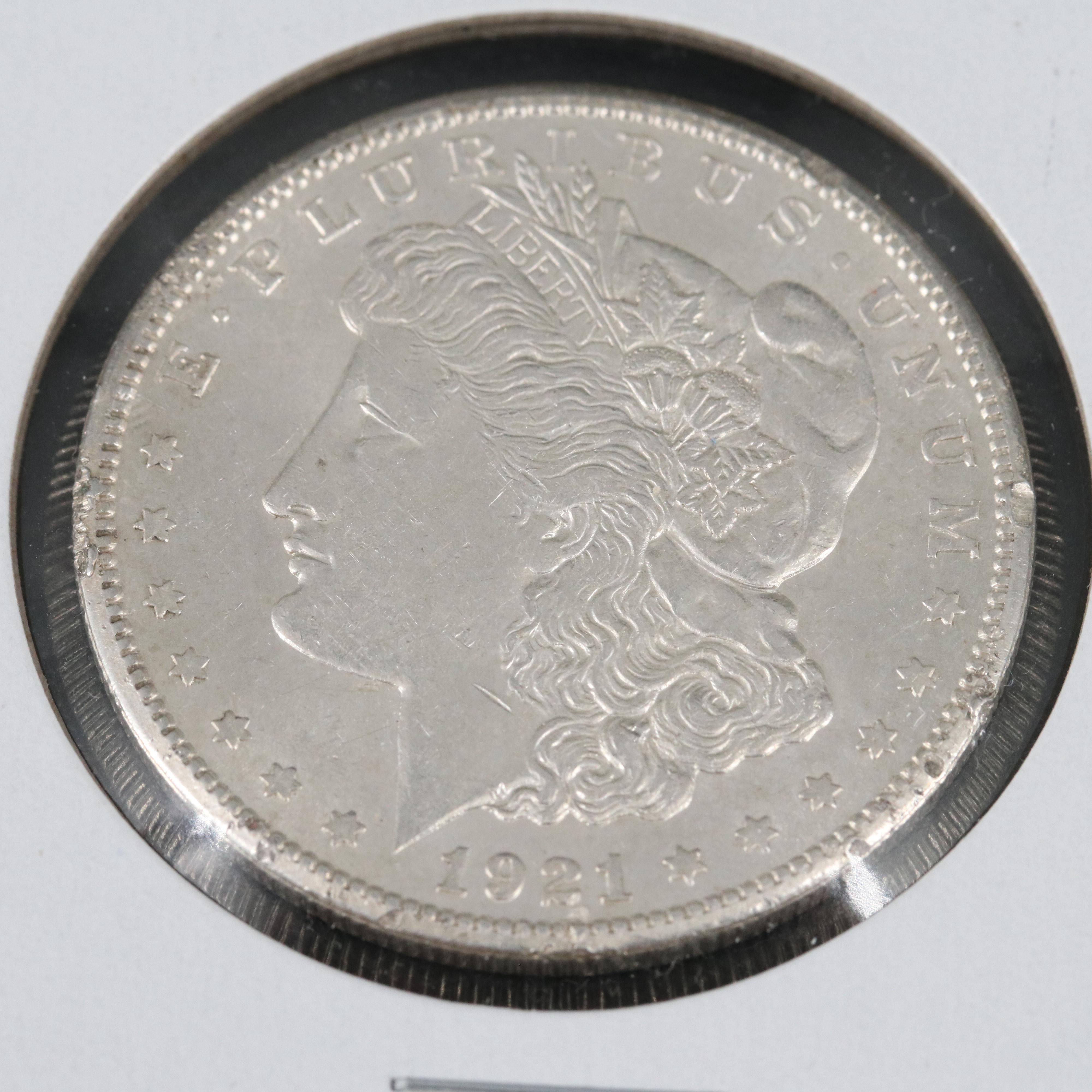 Two 1921-S Morgan Silver Dollars