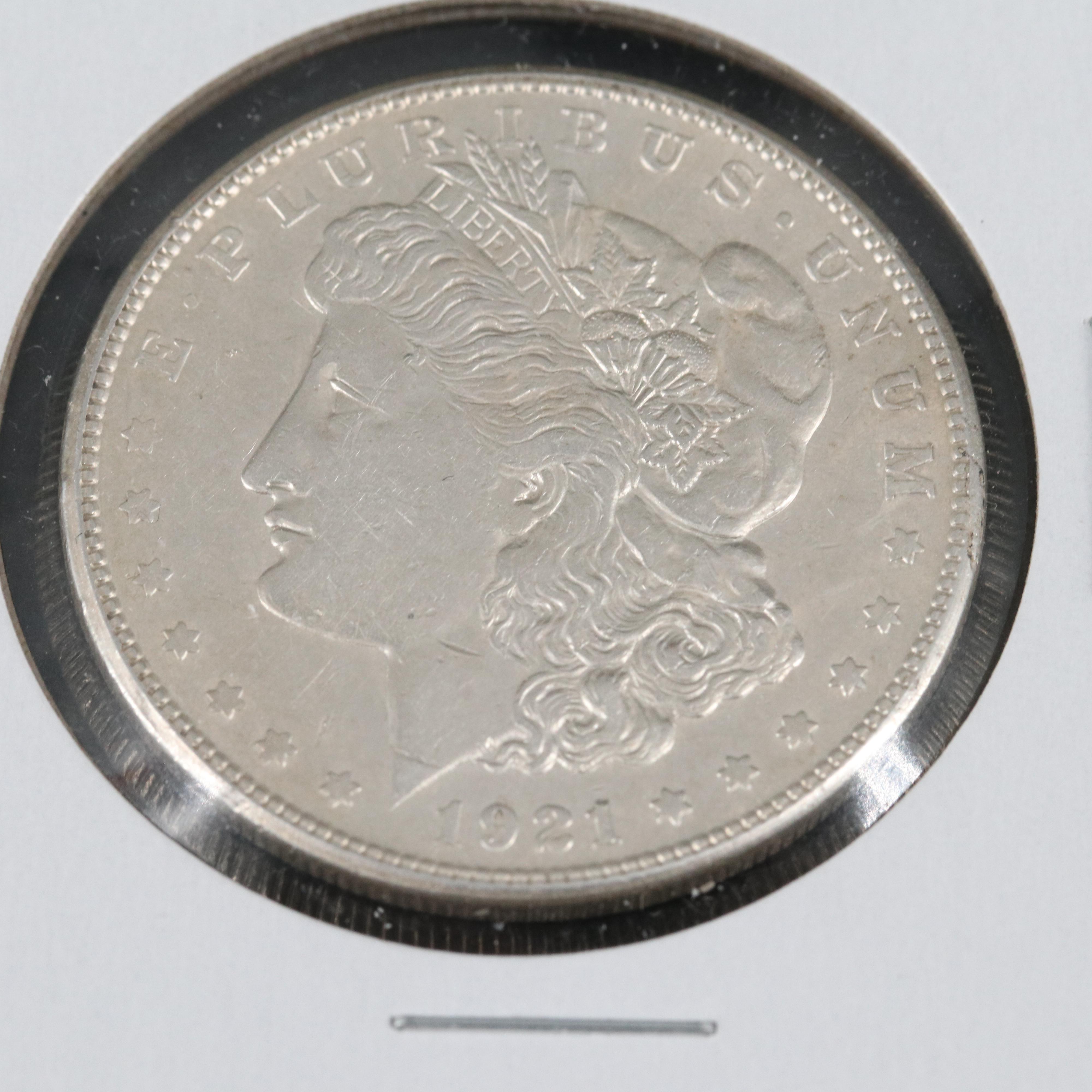 Two 1921-S Morgan Silver Dollars