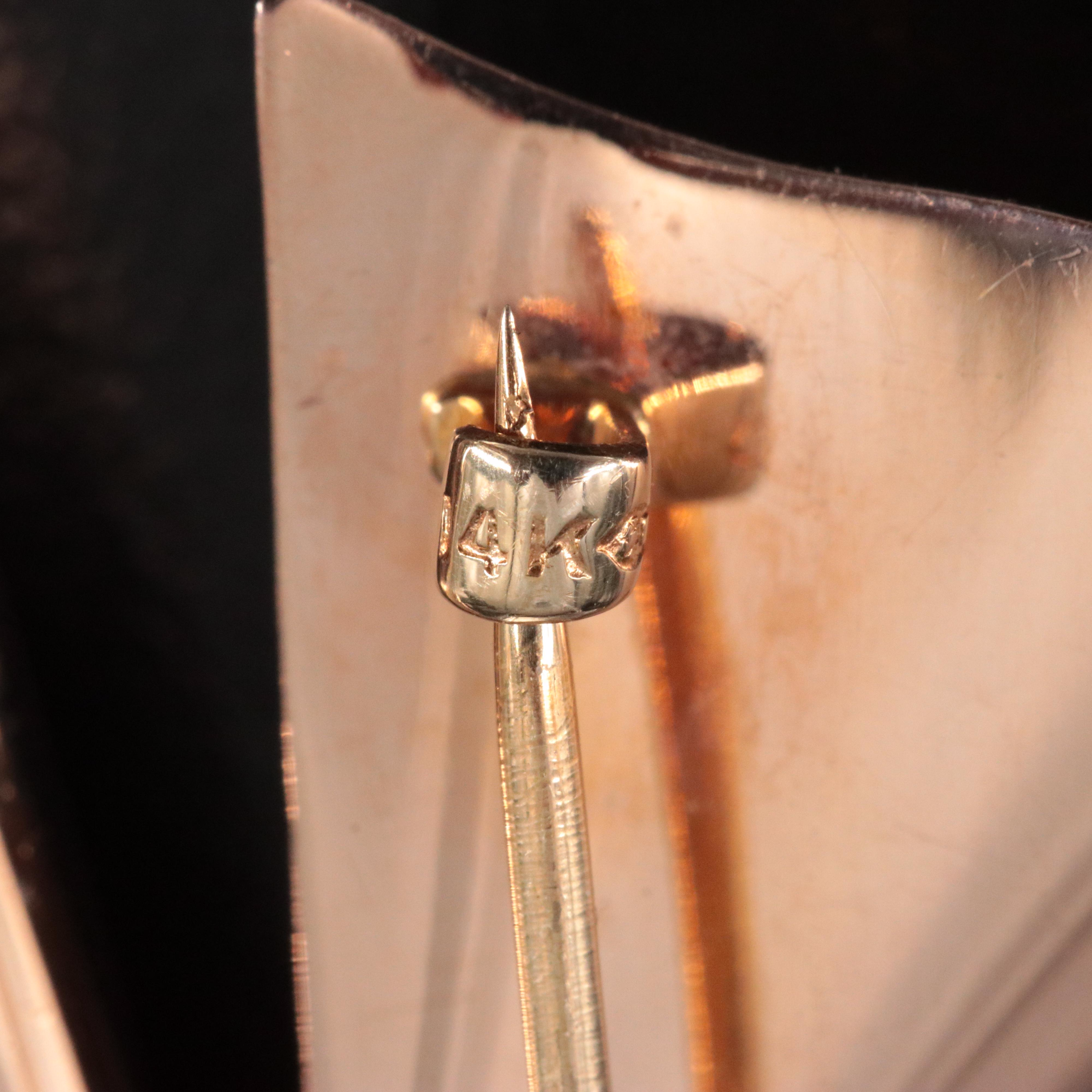 Retro 14K Citrine Two-Tone Floral Brooch