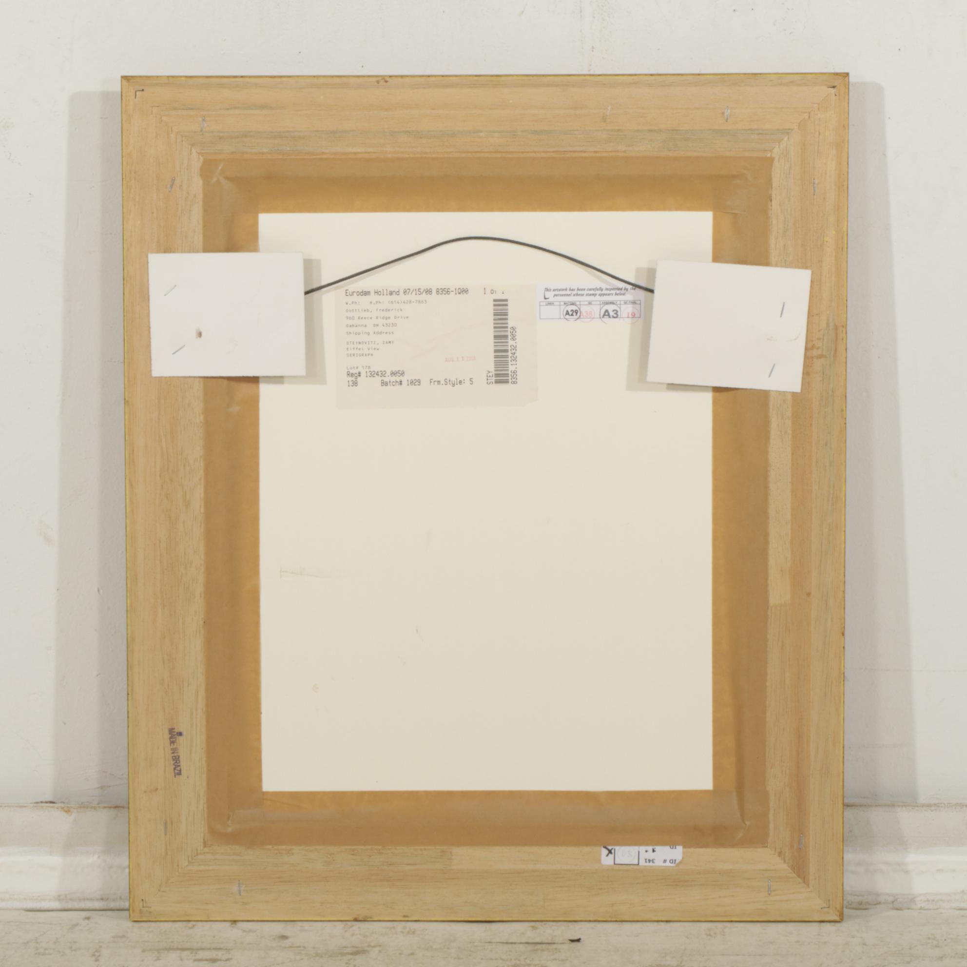 Zamy Steynovitz Artist's Proof Signed Serigraph "Eiffel Flowers"