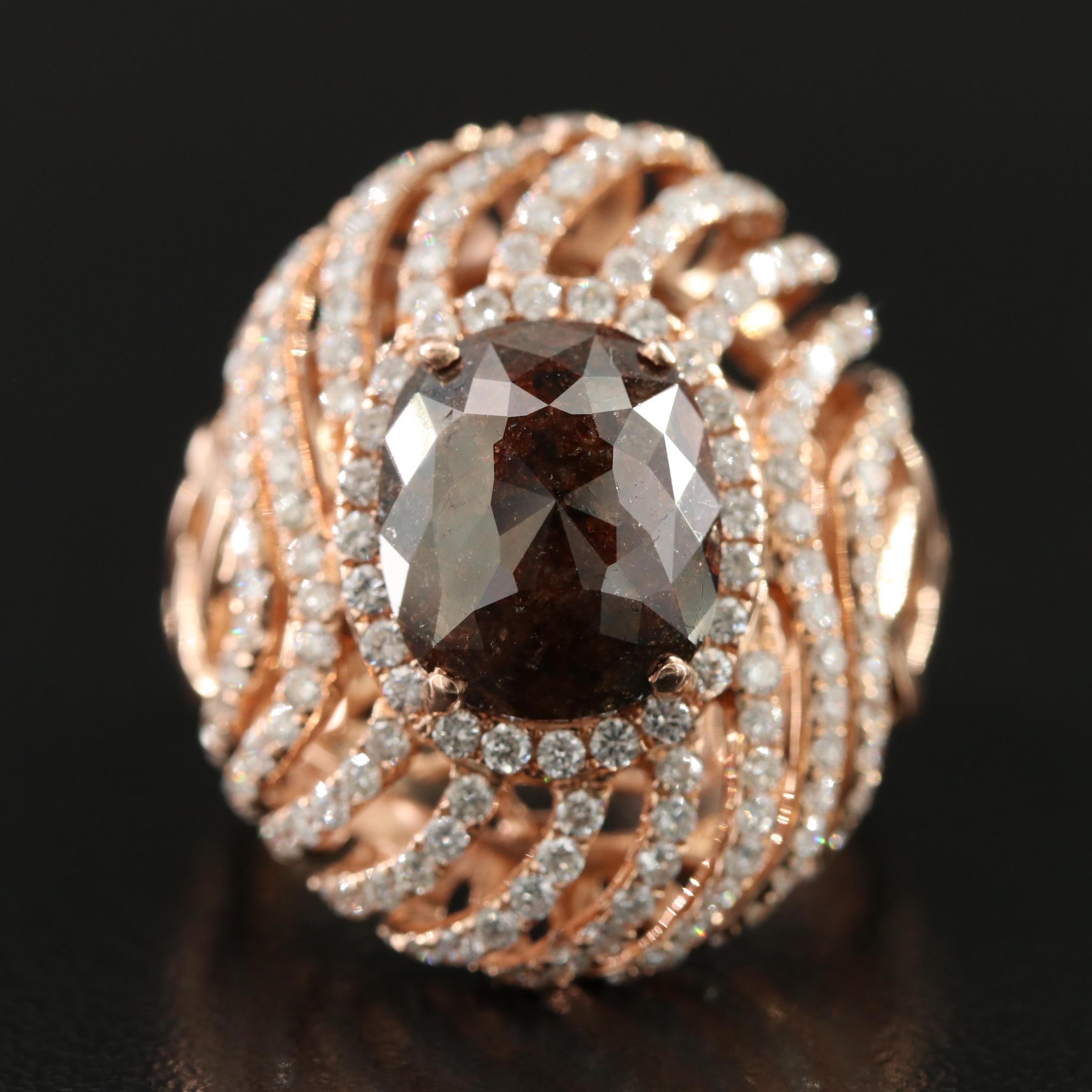 14K Rose Gold 4.02 CTW Diamond Ring