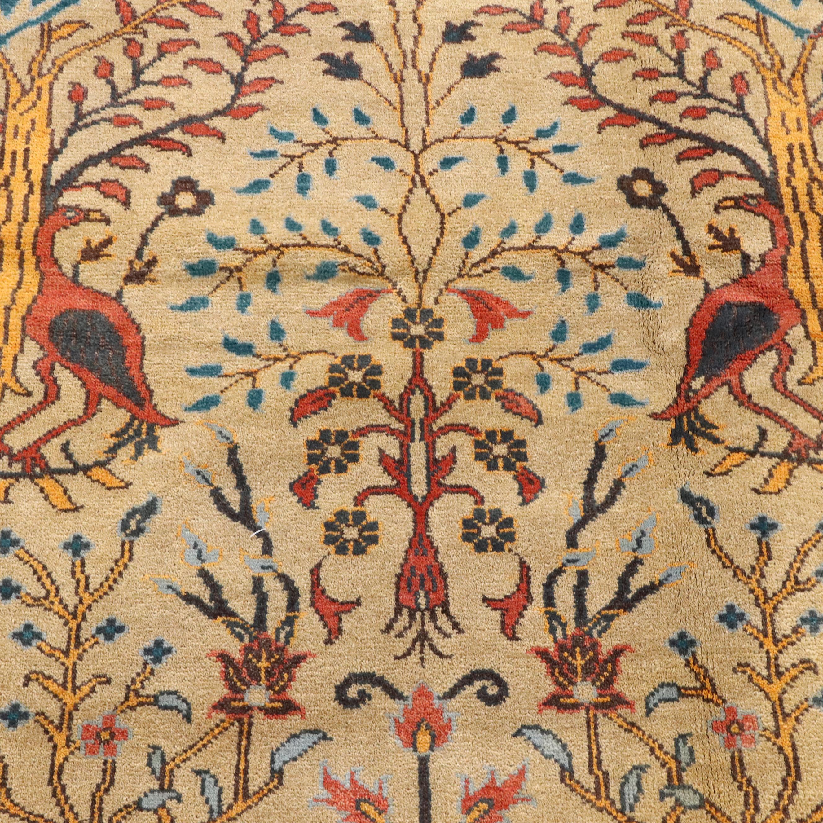8'10 x 12'1 Hand-Knotted Indo-Persian Pictorial Room-Sized Rug