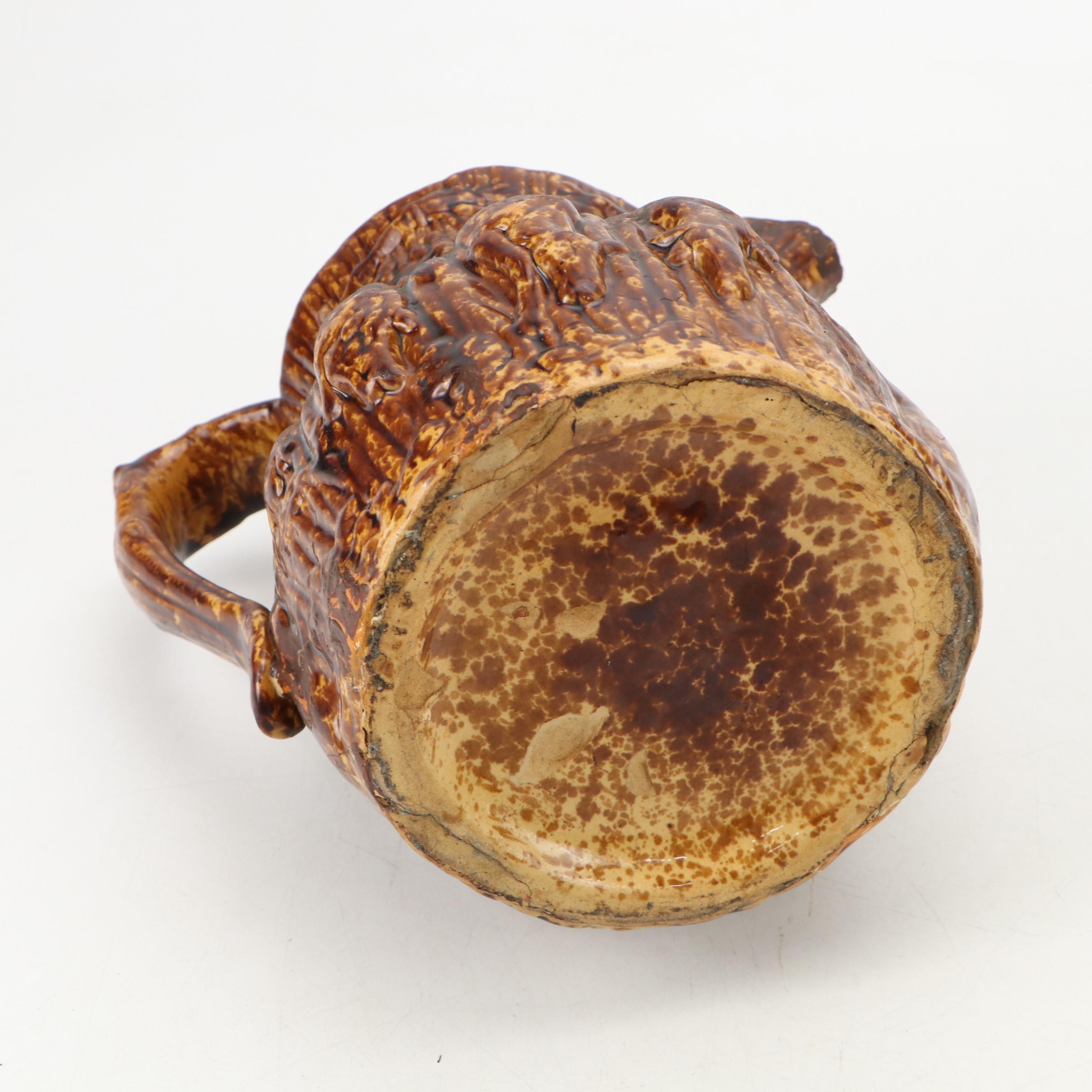 American Rockingham Glaze Hunt Pitcher, 19th Century