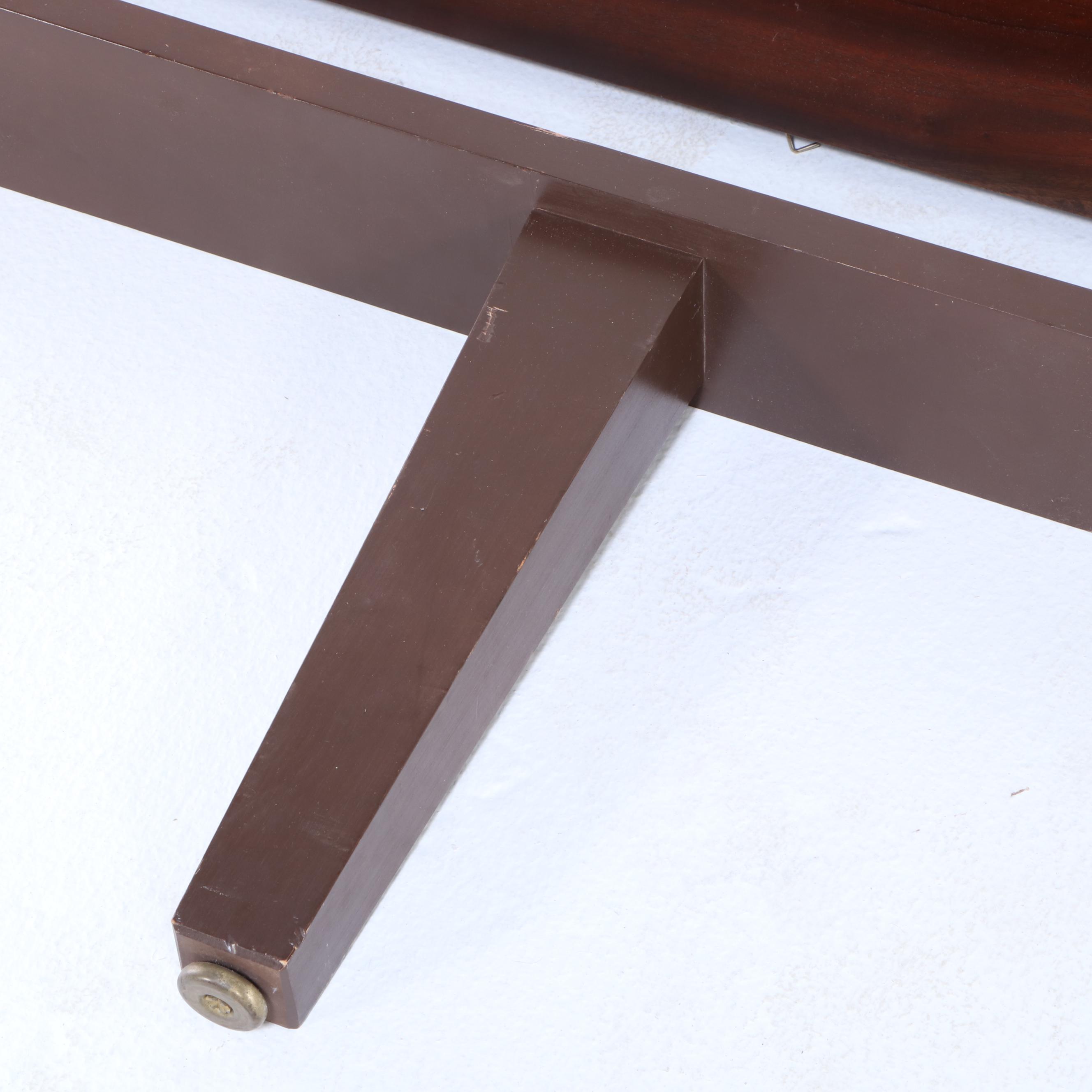 Baker Furniture Federal Style Mahogany King Size Bed Frame with Step Stool