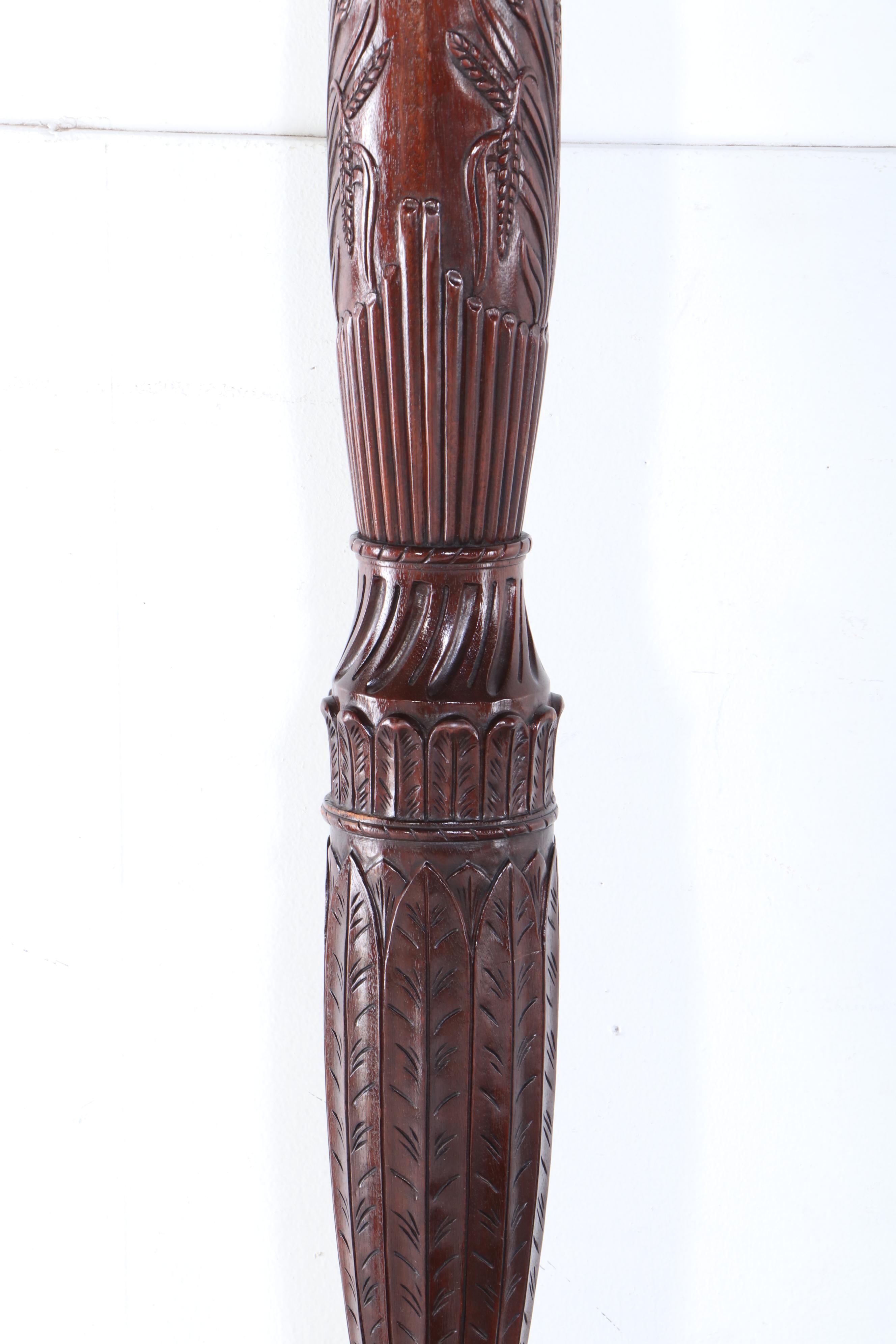 Baker Furniture Federal Style Mahogany King Size Bed Frame with Step Stool