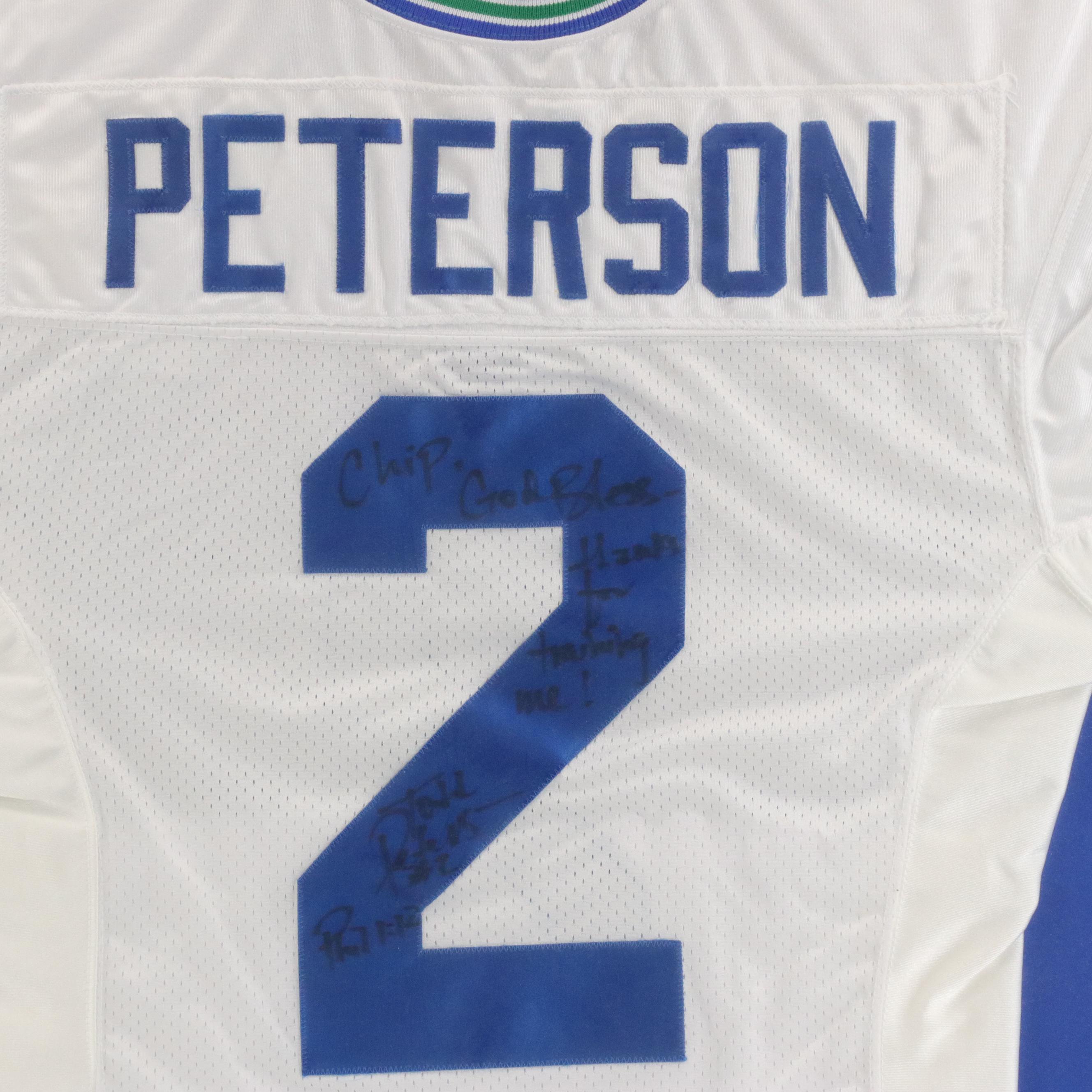 Signed Todd Peterson Seattle Seahawks NFL Game Jersey in Frame