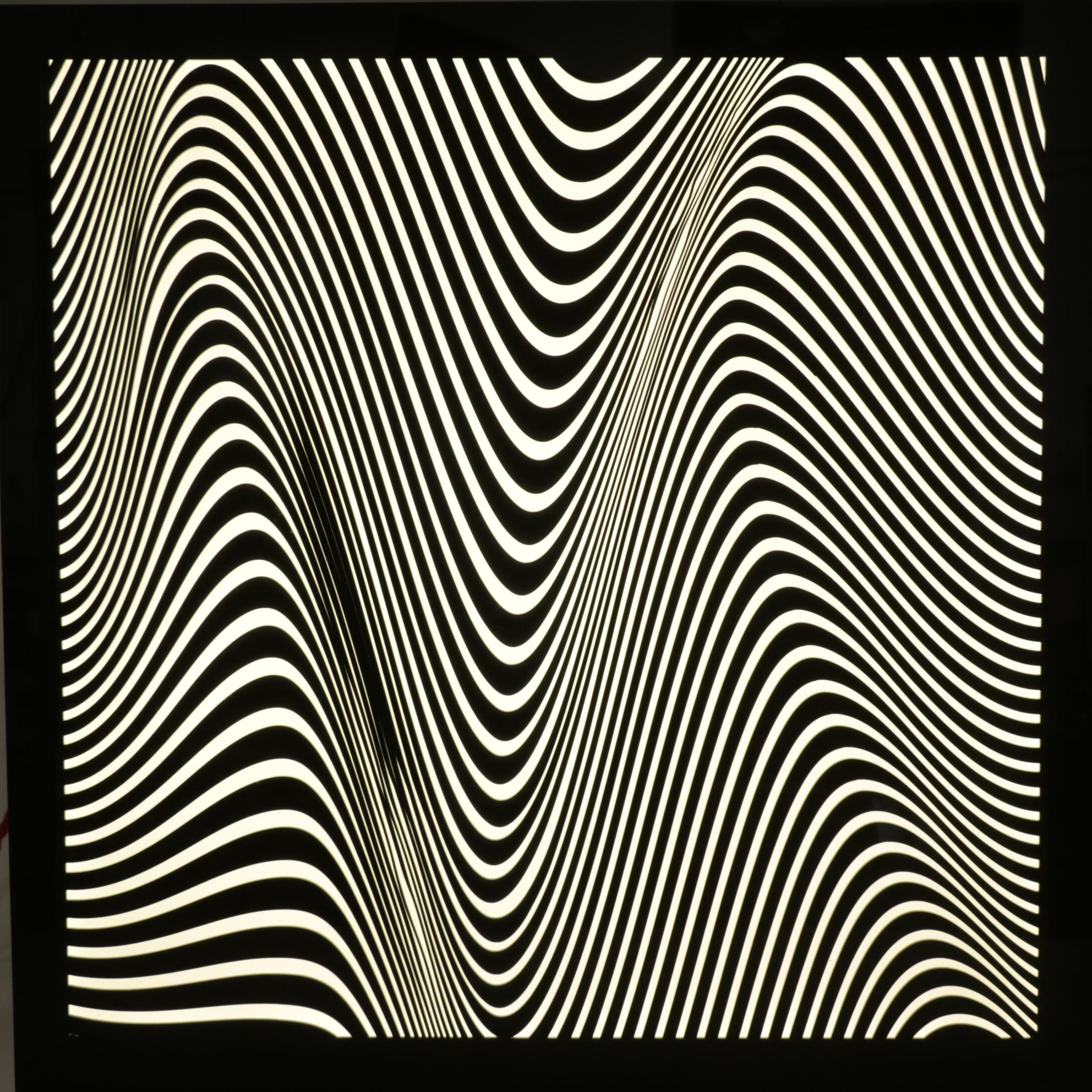 "Demi-Moire" LED Light Panel Art Signed and Dated Dondo, 2024