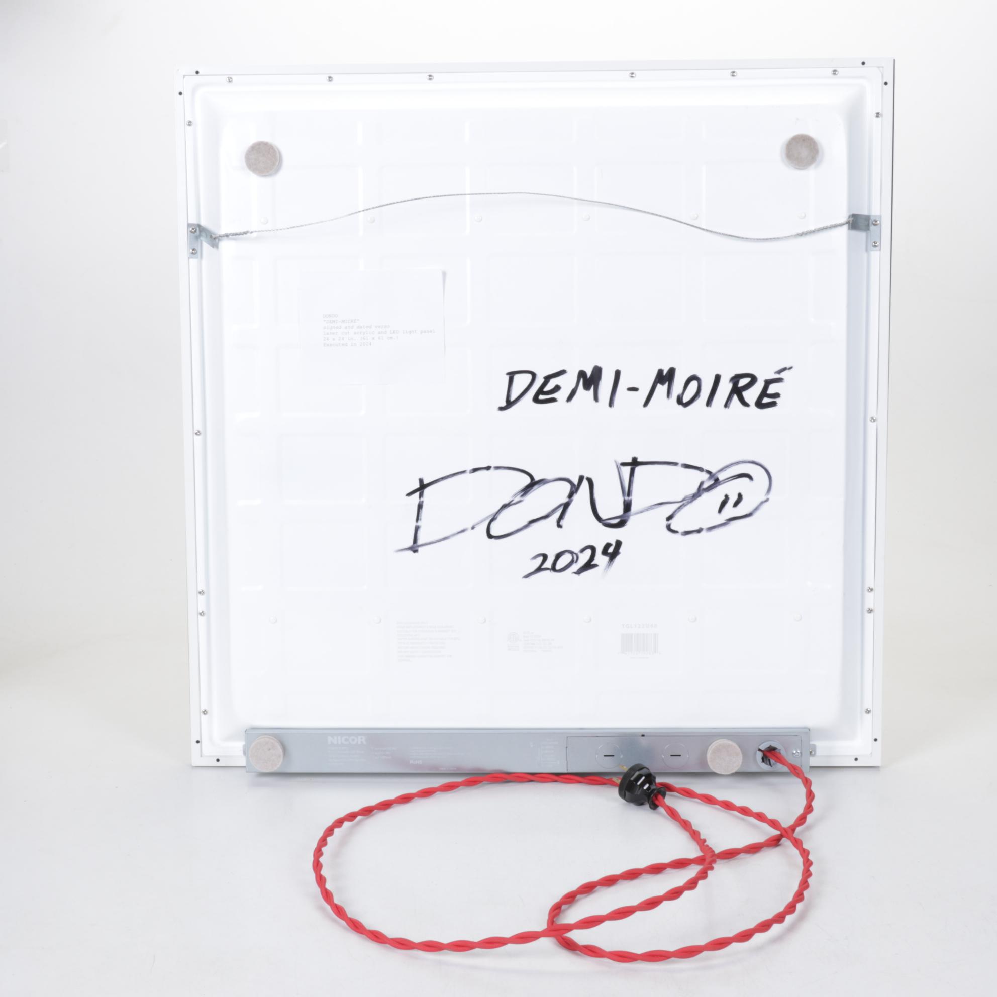 "Demi-Moire" LED Light Panel Art Signed and Dated Dondo, 2024