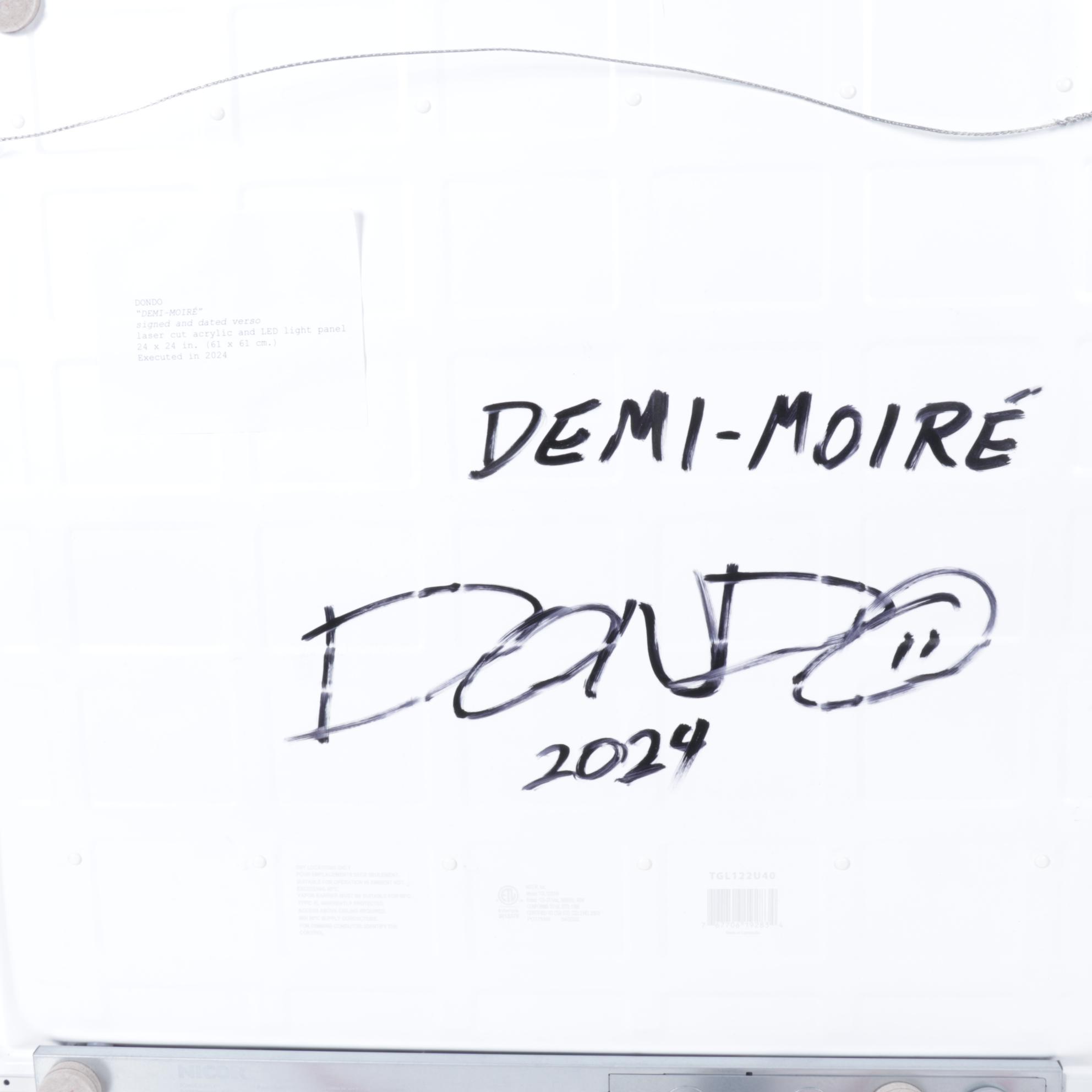 "Demi-Moire" LED Light Panel Art Signed and Dated Dondo, 2024
