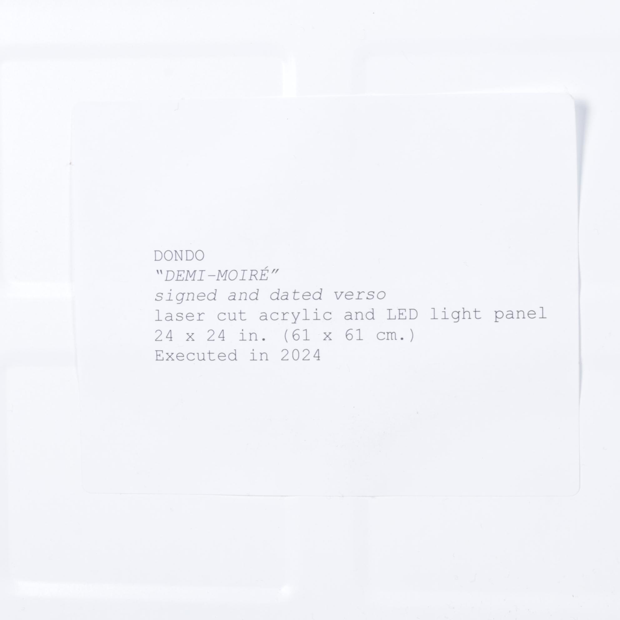 "Demi-Moire" LED Light Panel Art Signed and Dated Dondo, 2024