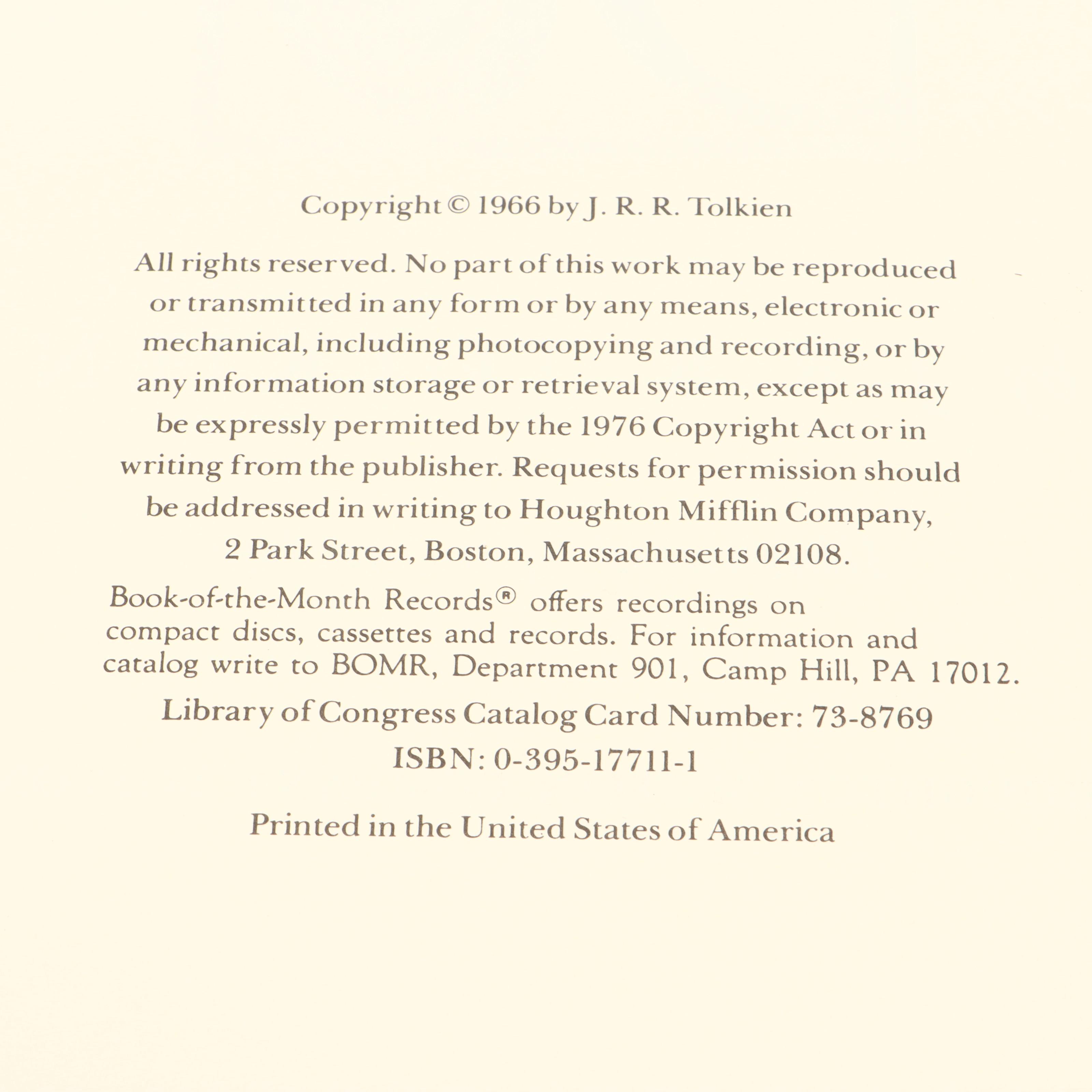 50th Anniversary Edition "The Hobbit" by J. R. R. Tolkien, 1987