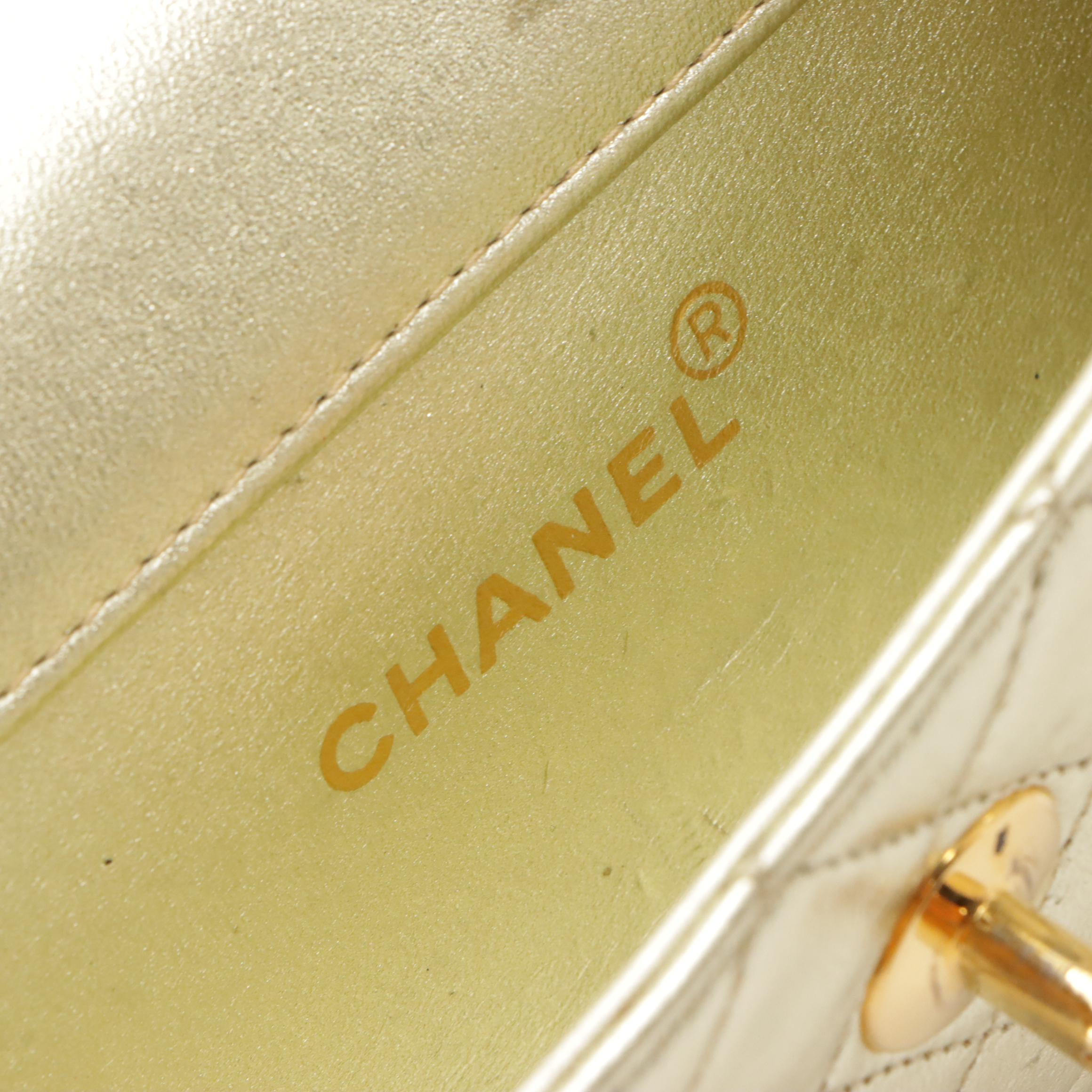 Chanel CC Mini Chain Bag in Quilted Metallic Lambskin Leather