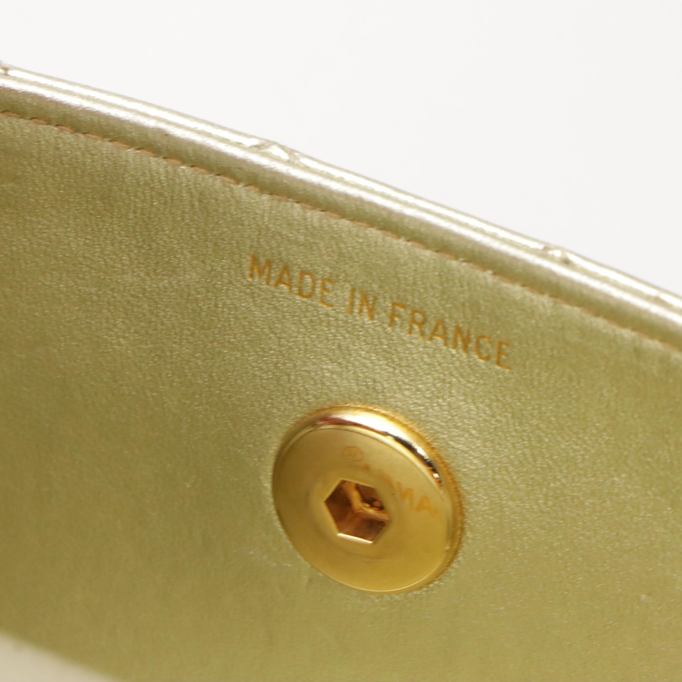 Chanel CC Mini Chain Bag in Quilted Metallic Lambskin Leather