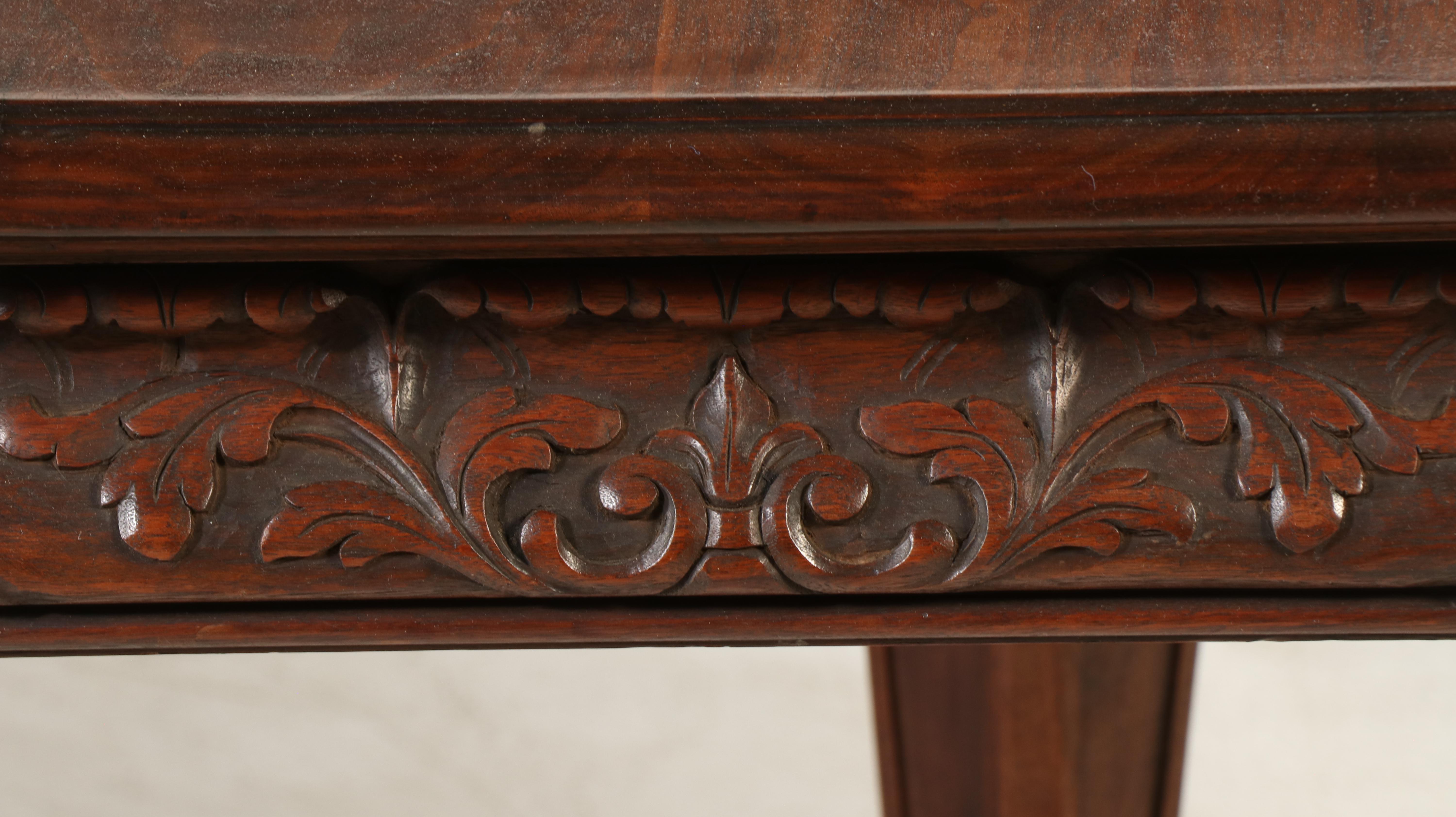 Spanish Baroque Style Walnut Dining Table and Ten Chairs, 20th Century