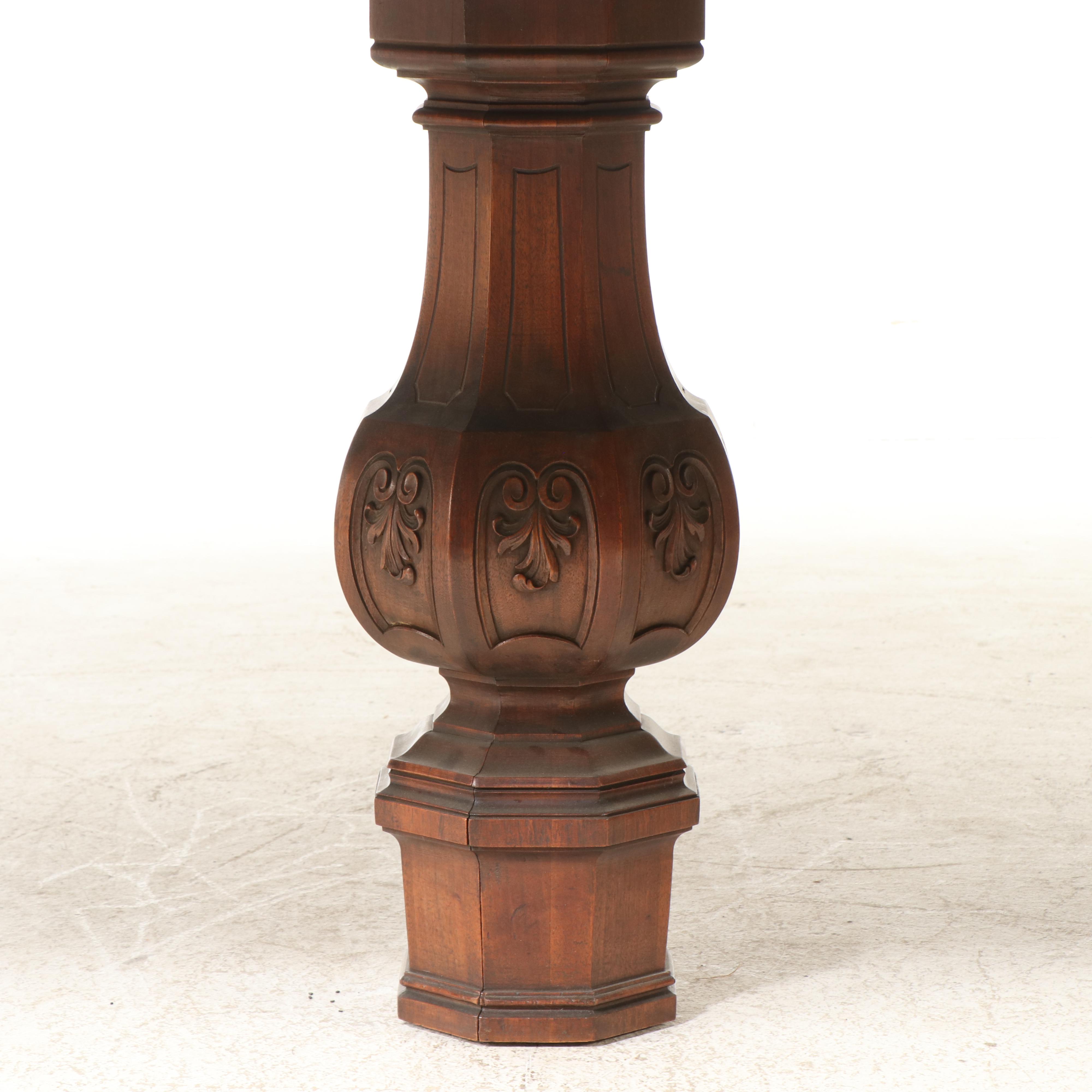 Spanish Baroque Style Walnut Dining Table and Ten Chairs, 20th Century