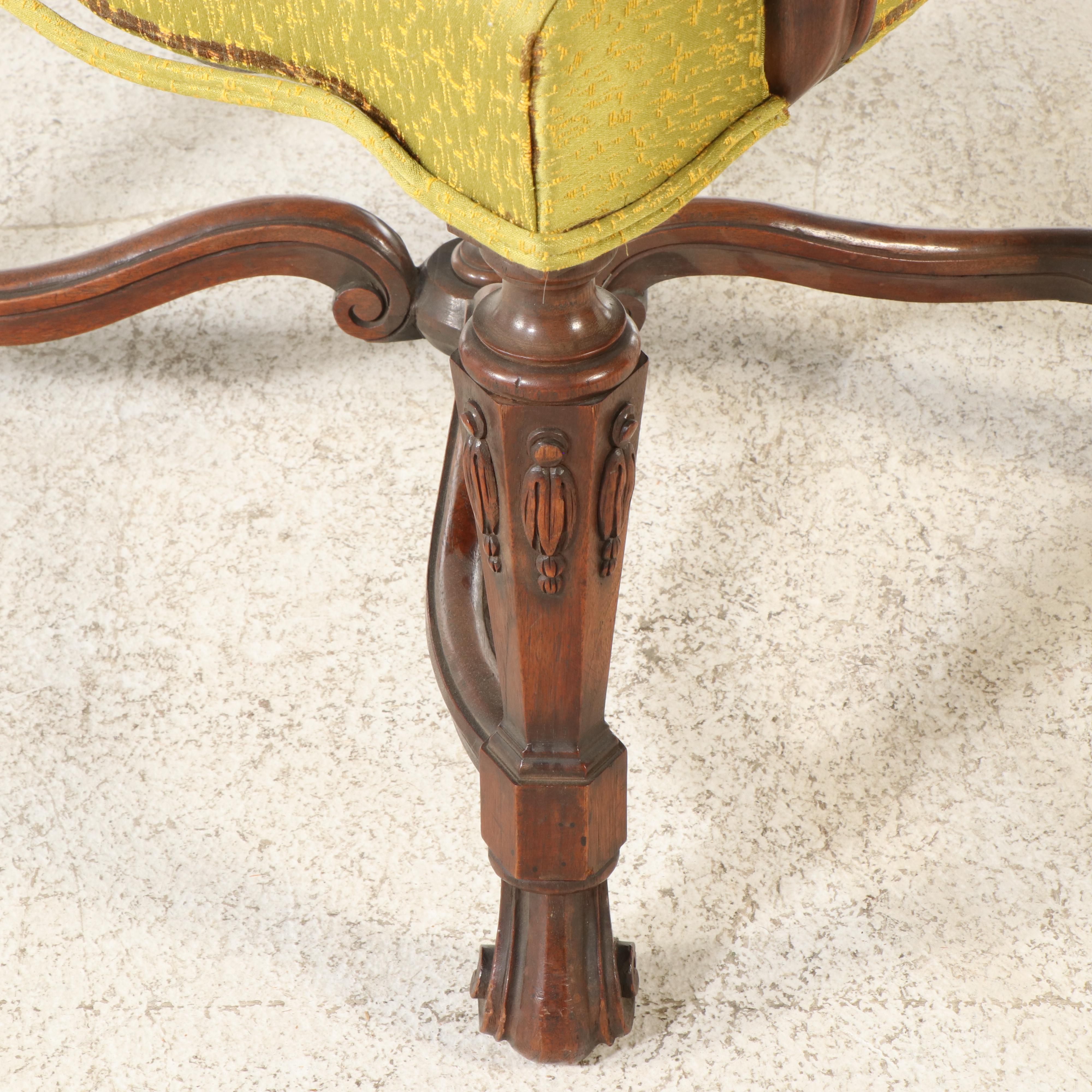 Spanish Baroque Style Walnut Dining Table and Ten Chairs, 20th Century