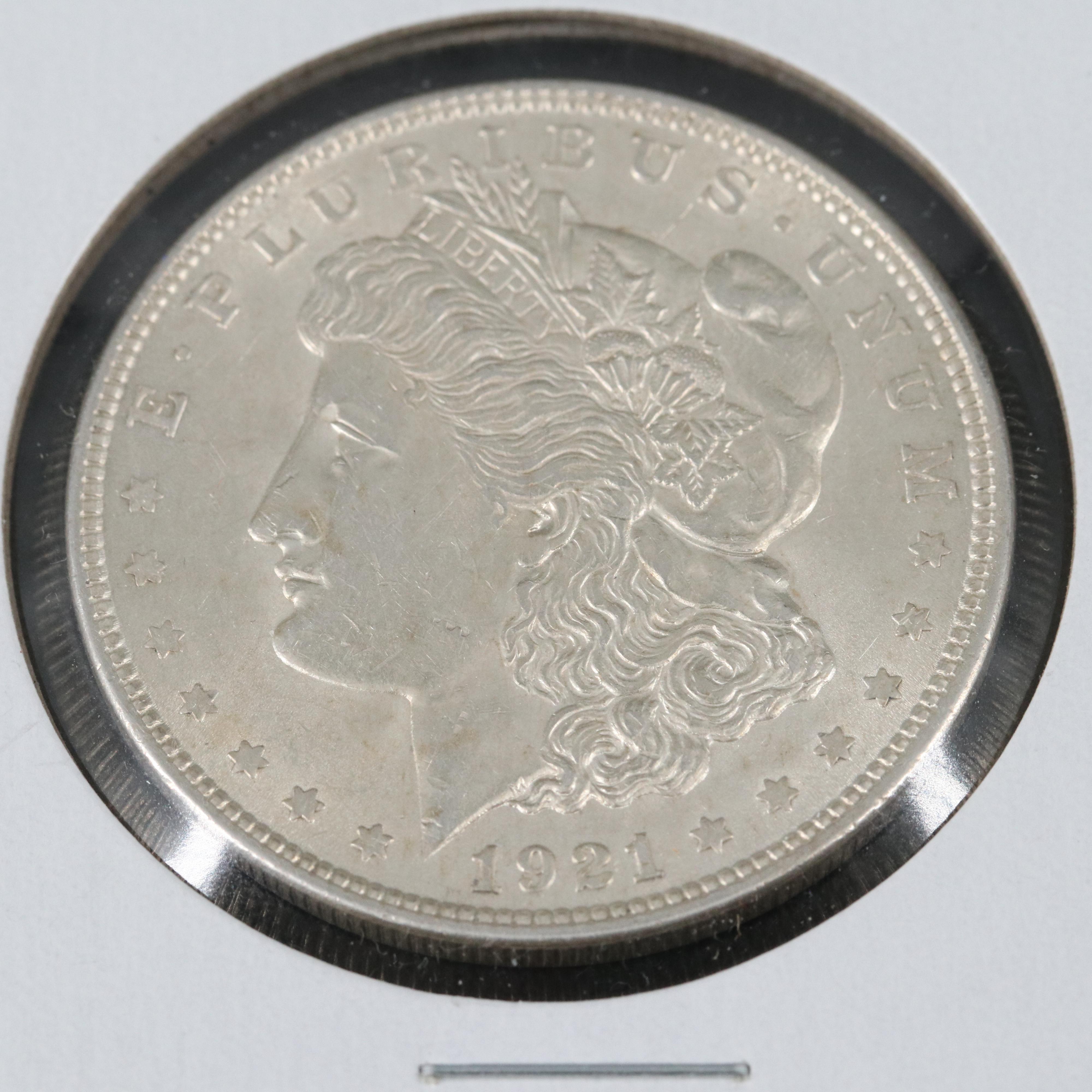 Two 1921 Morgan Silver Dollars
