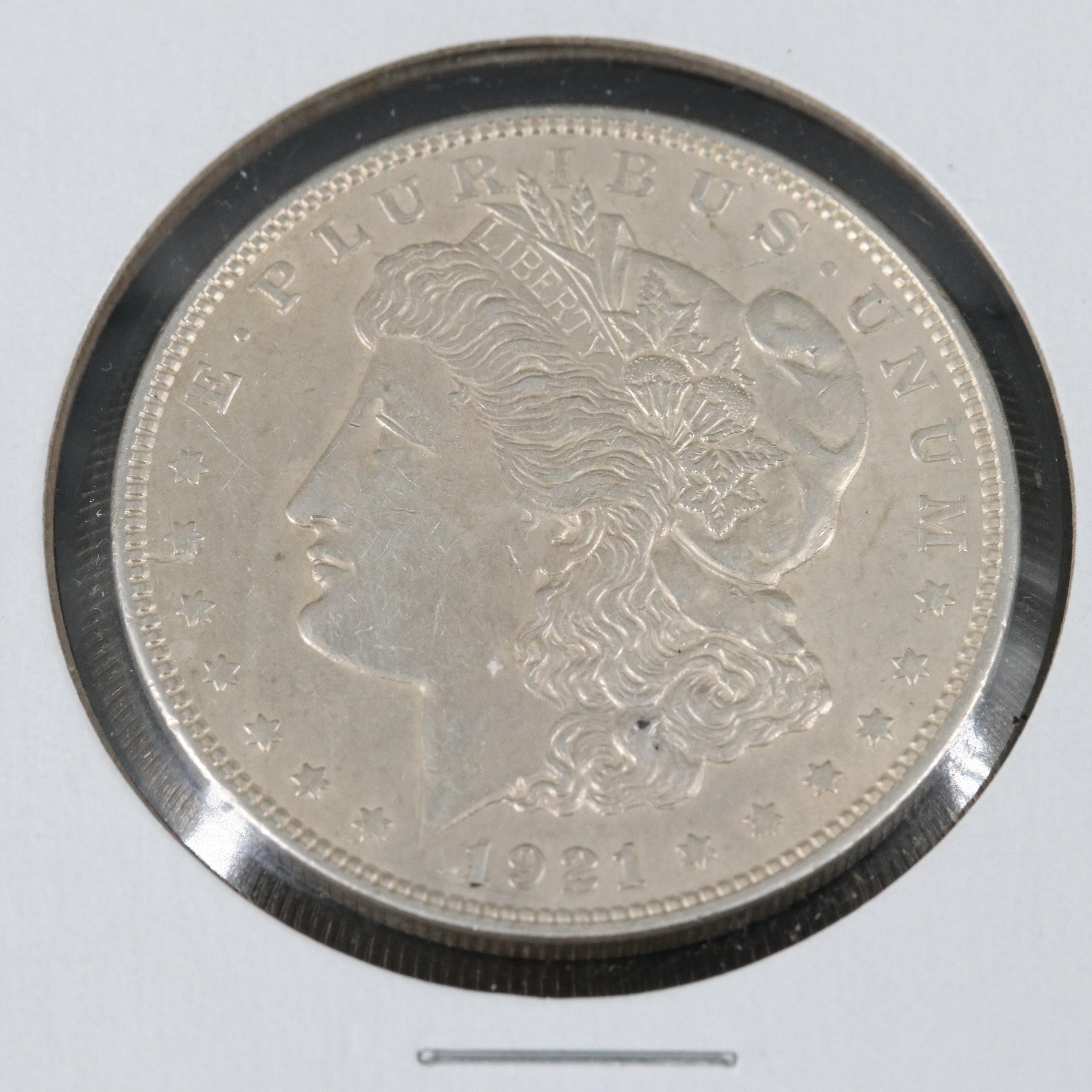 Two 1921 Morgan Silver Dollars