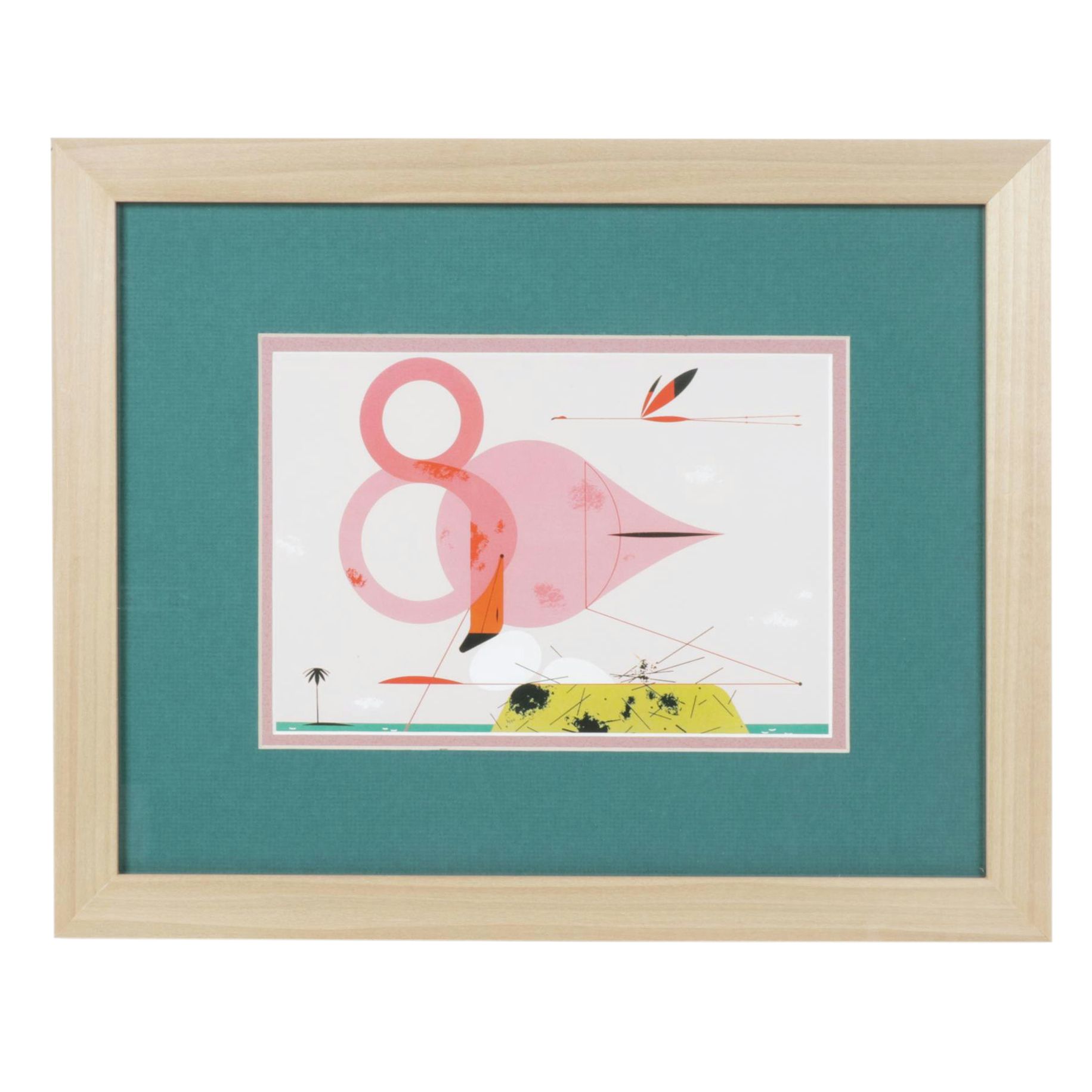 Charley Harper Ford Times Offset Lithograph "Flamingo", 1958