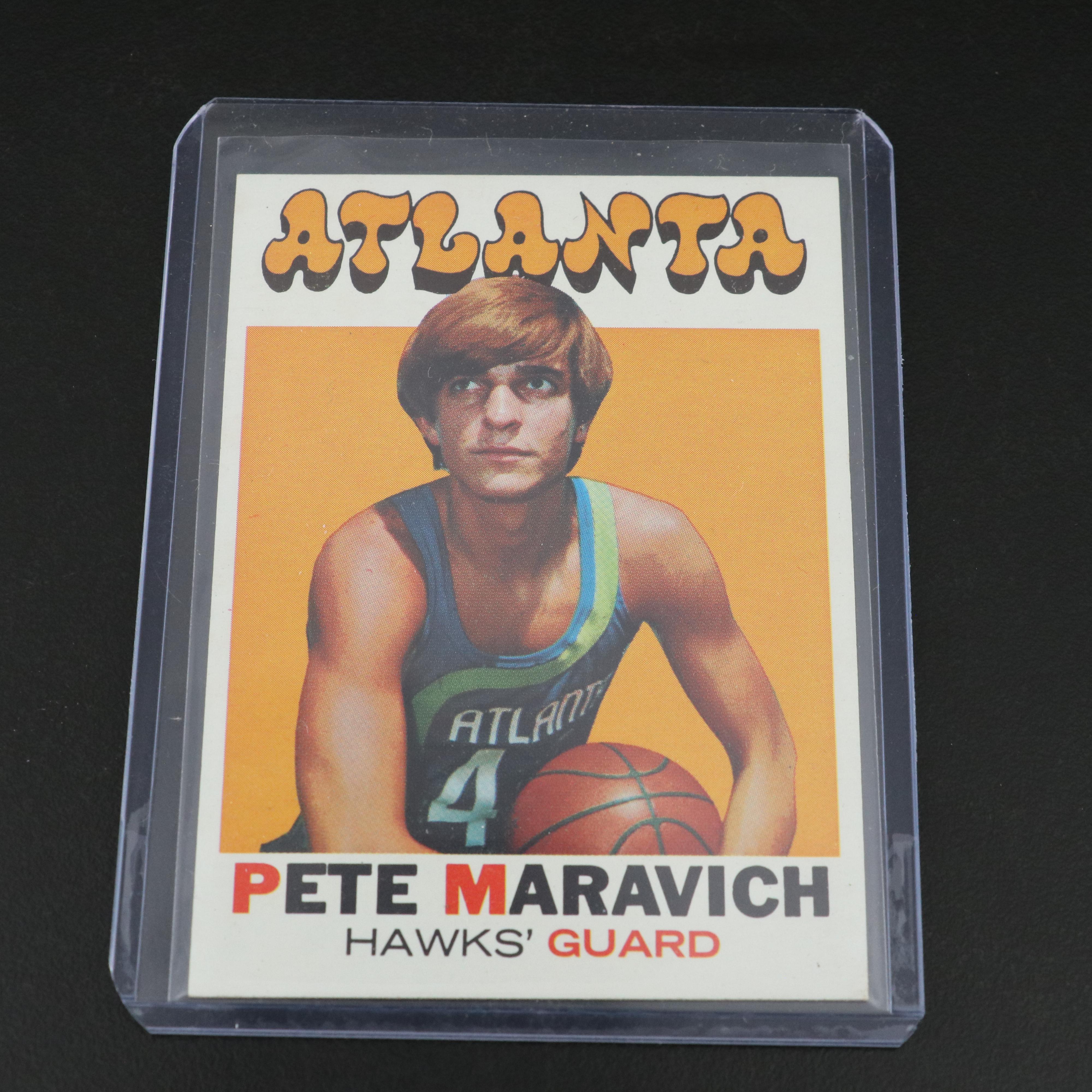 1971-72 Topps Kareem Abdul-Jabbar and Pete Maravich Basketball Cards