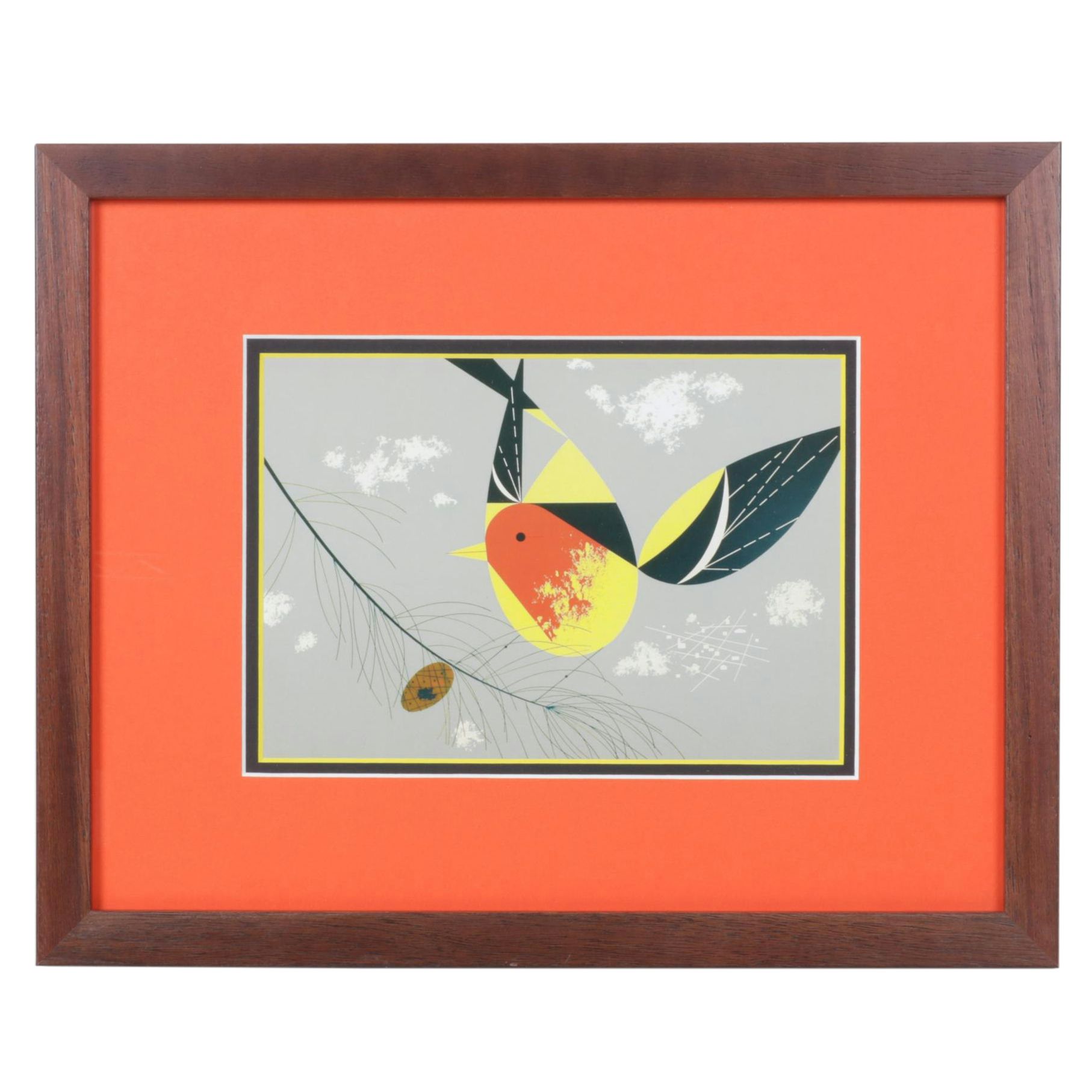 Charley Harper Offset Lithograph "Western Tanager", Mid-20th C.