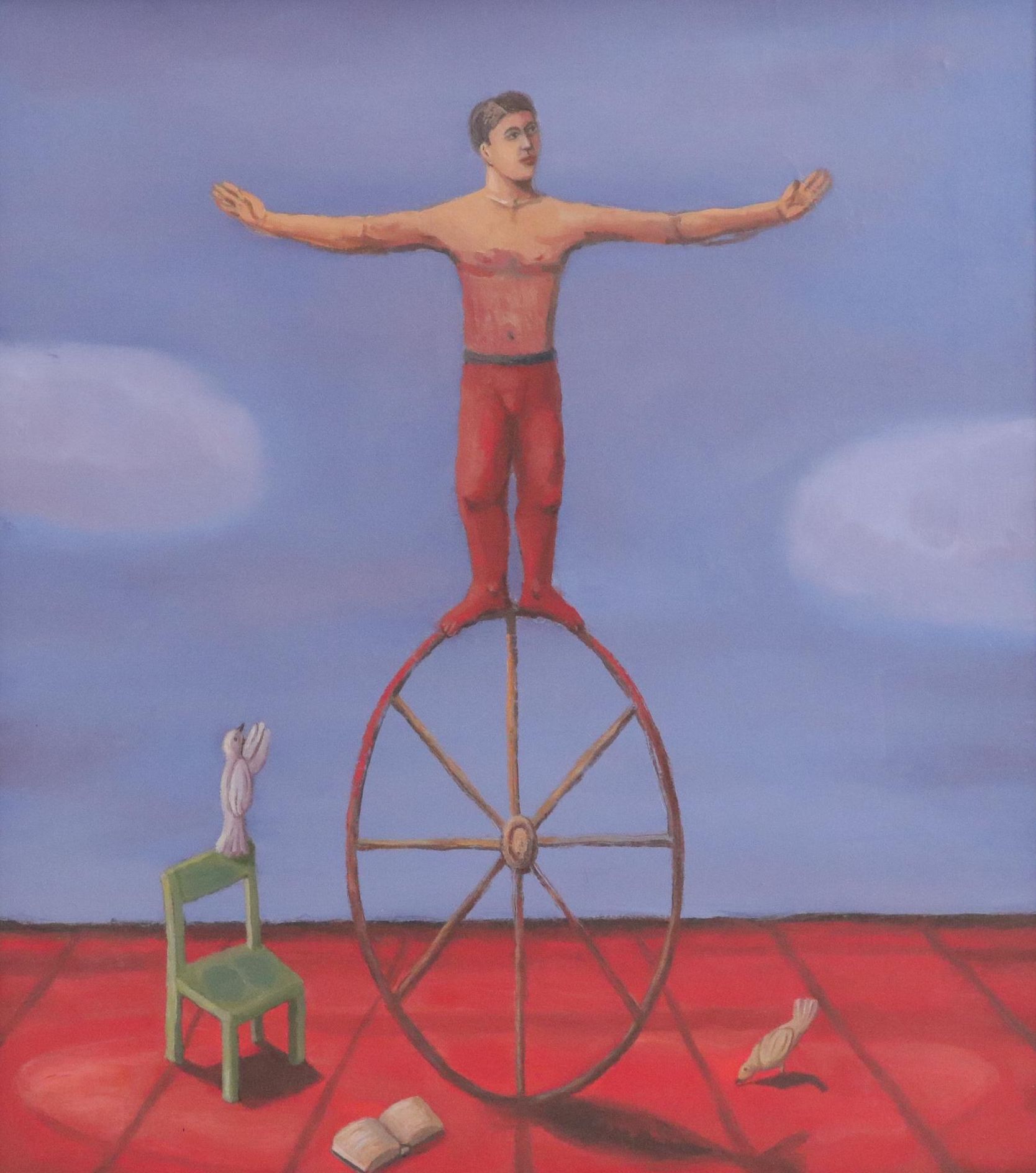 Charles Keiger Surreal Style Oil Painting "The Balance II," 2002