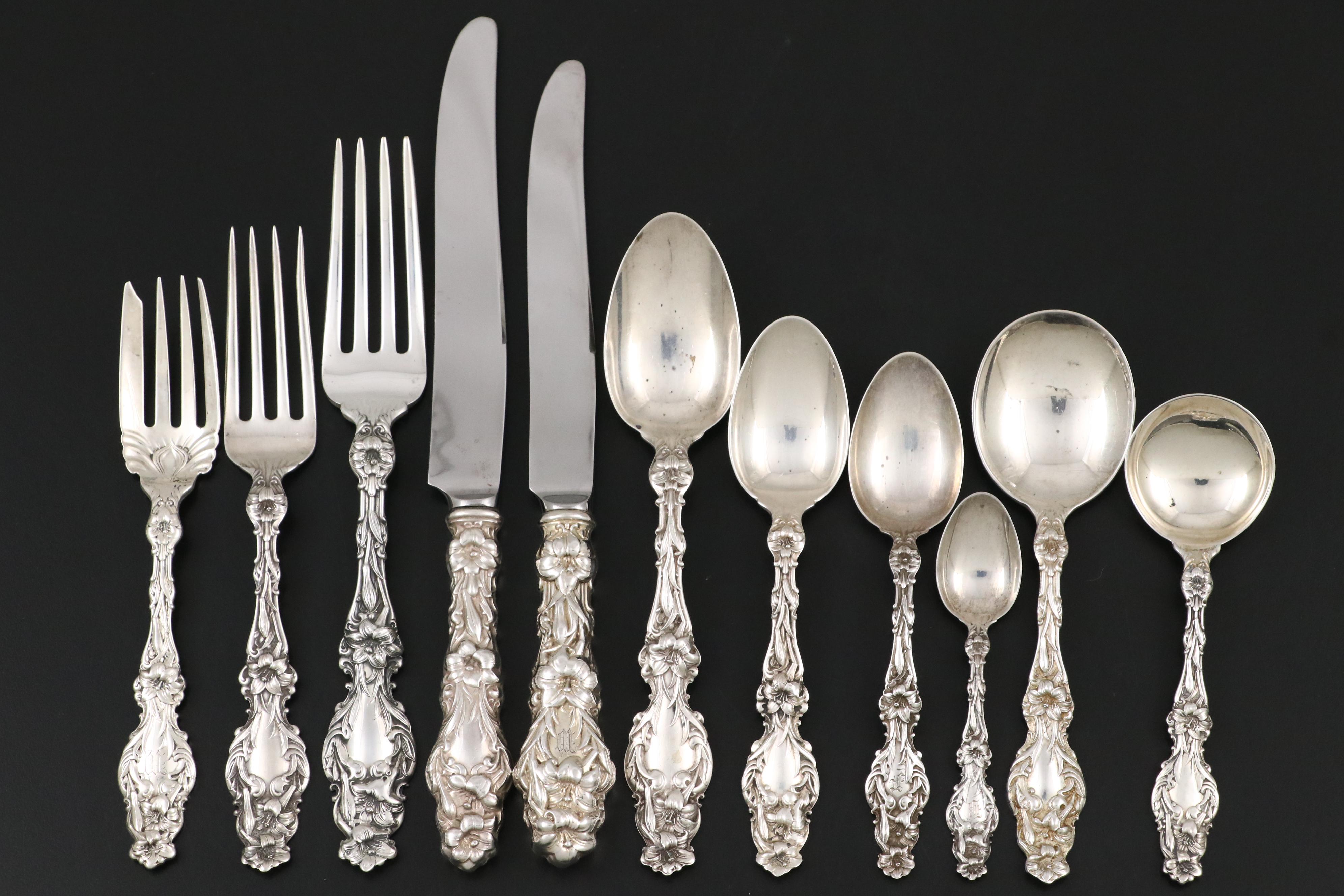 Gorham "Lily" with Other Sterling Silver Flatware, 20th Century