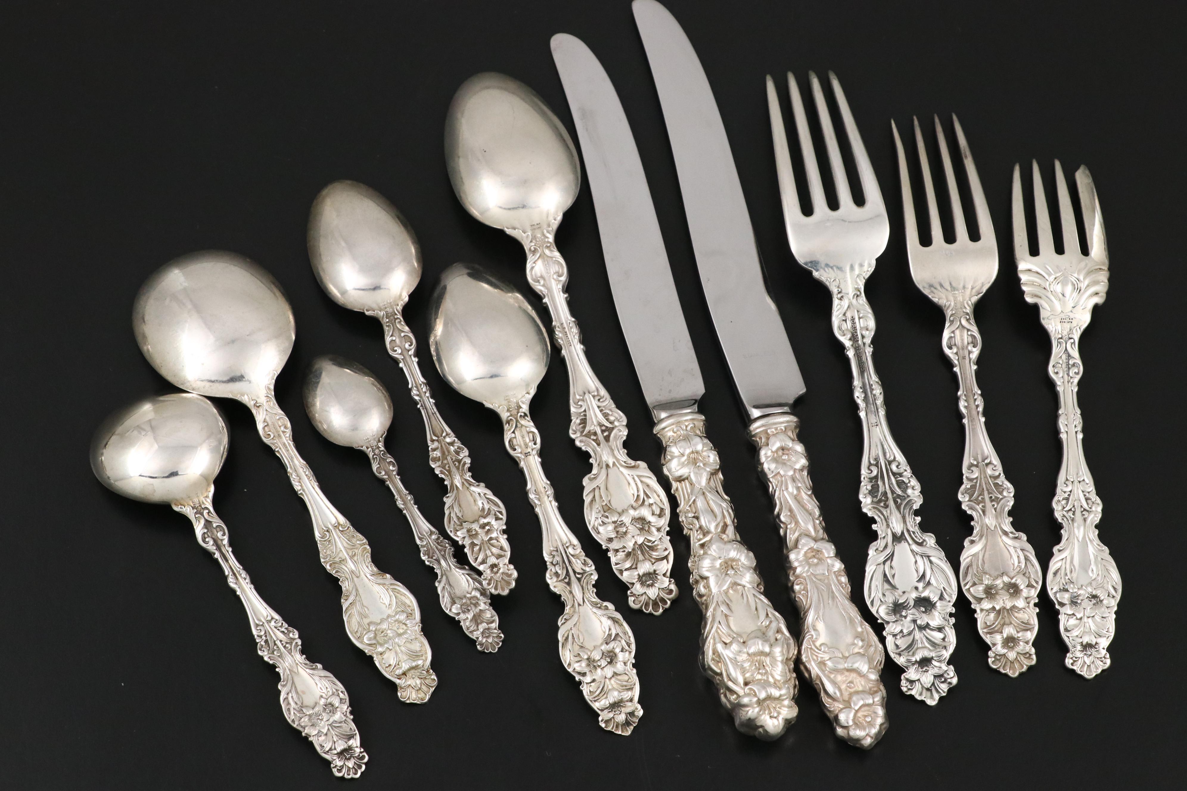 Gorham "Lily" with Other Sterling Silver Flatware, 20th Century