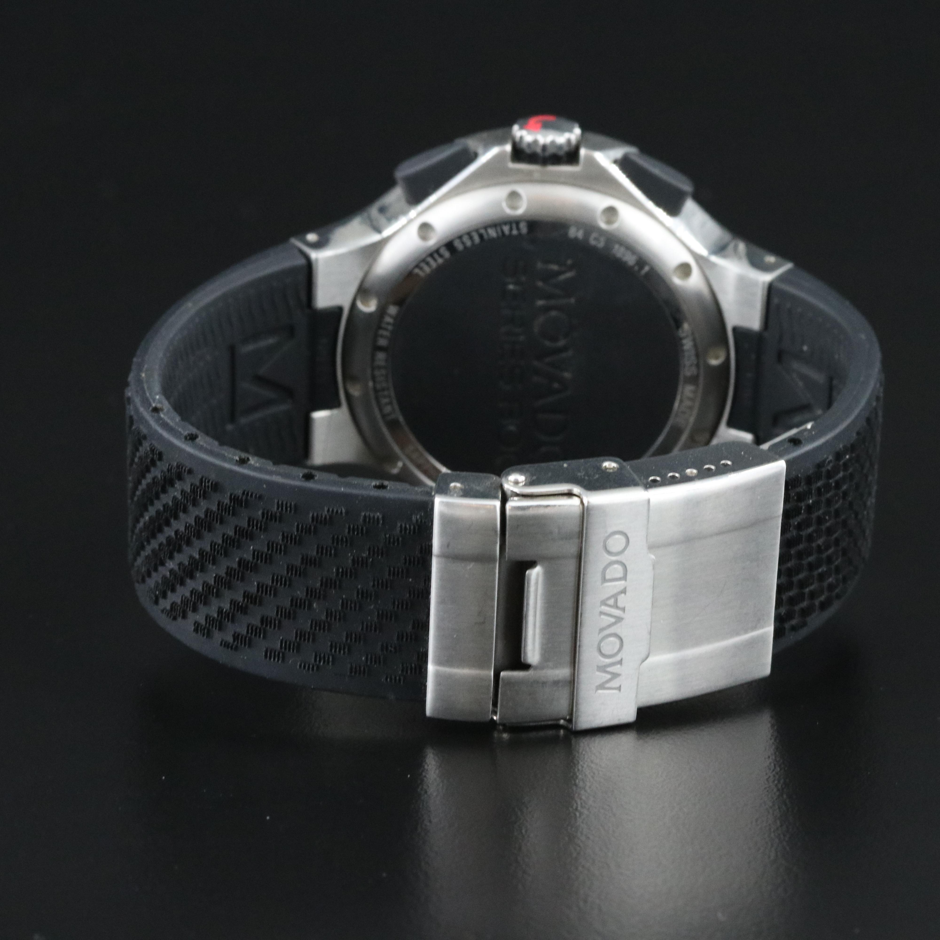 Movado Series 800 Chronograph 84 C5 1896.1 Orange 48mm Steel Quartz Watch