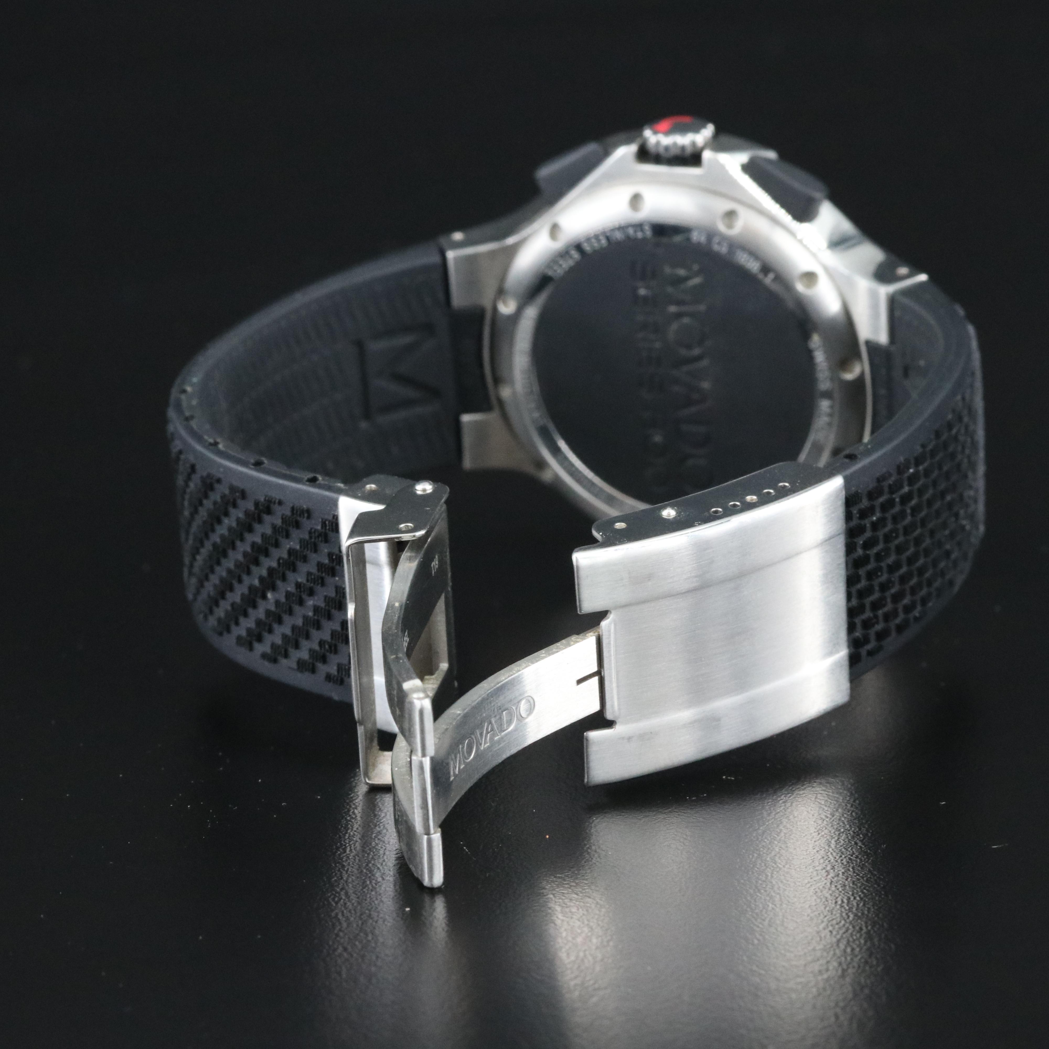 Movado Series 800 Chronograph 84 C5 1896.1 Orange 48mm Steel Quartz Watch