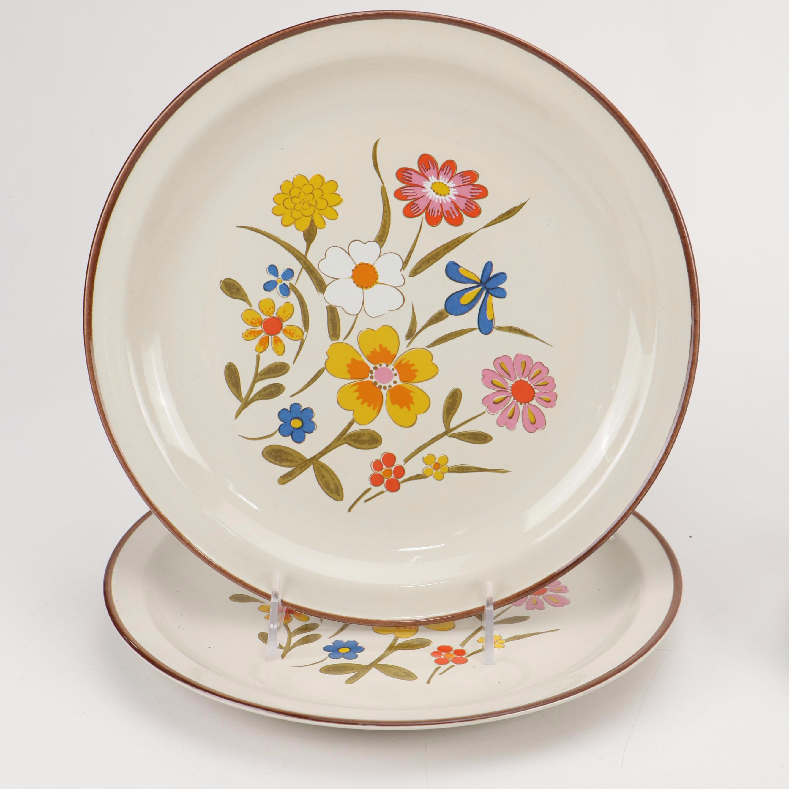 Kanney Stoneware "Spring Flower" Plates and Other Tableware and Decor