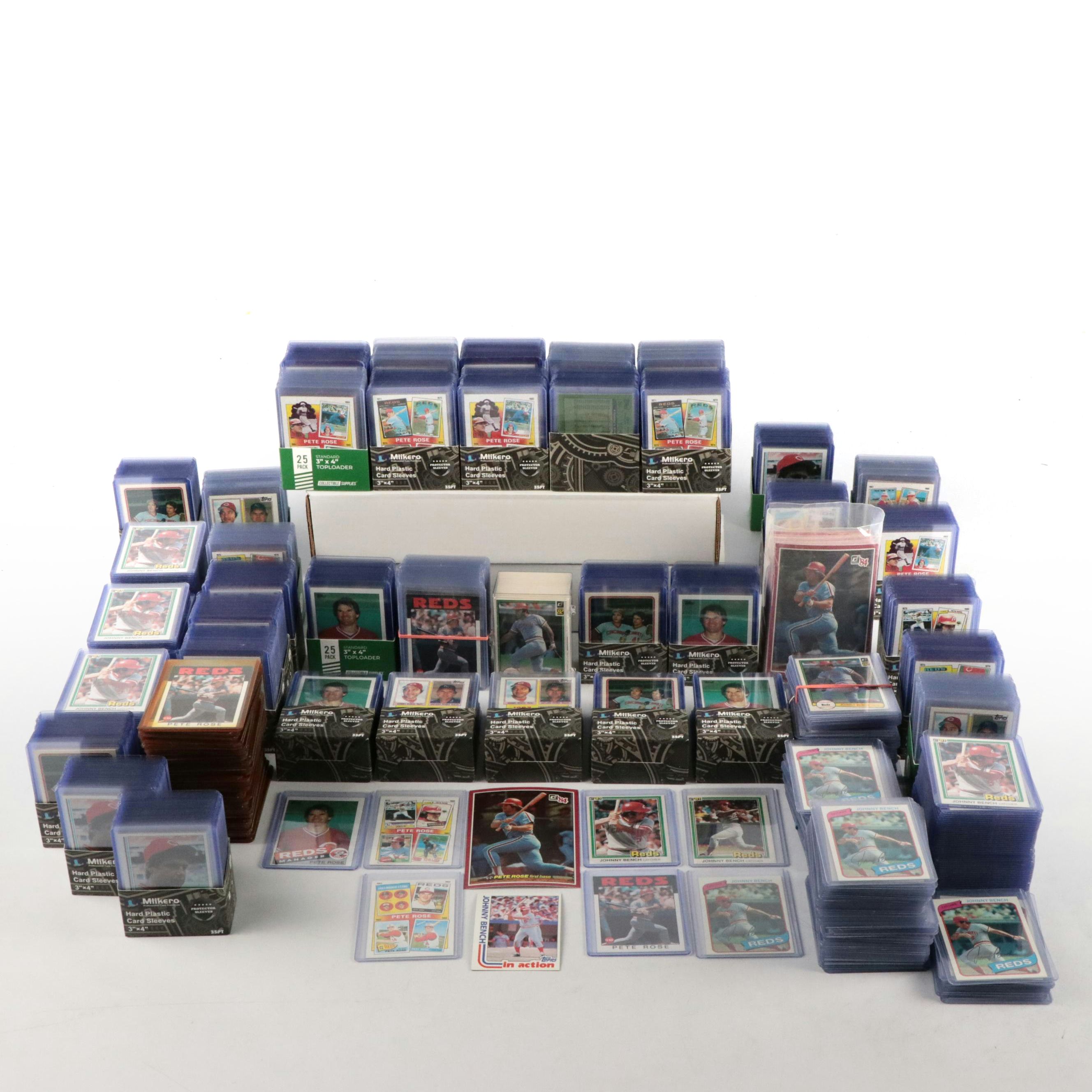 Pete Rose and Johnny Bench Baseball Card Collection, 1980s