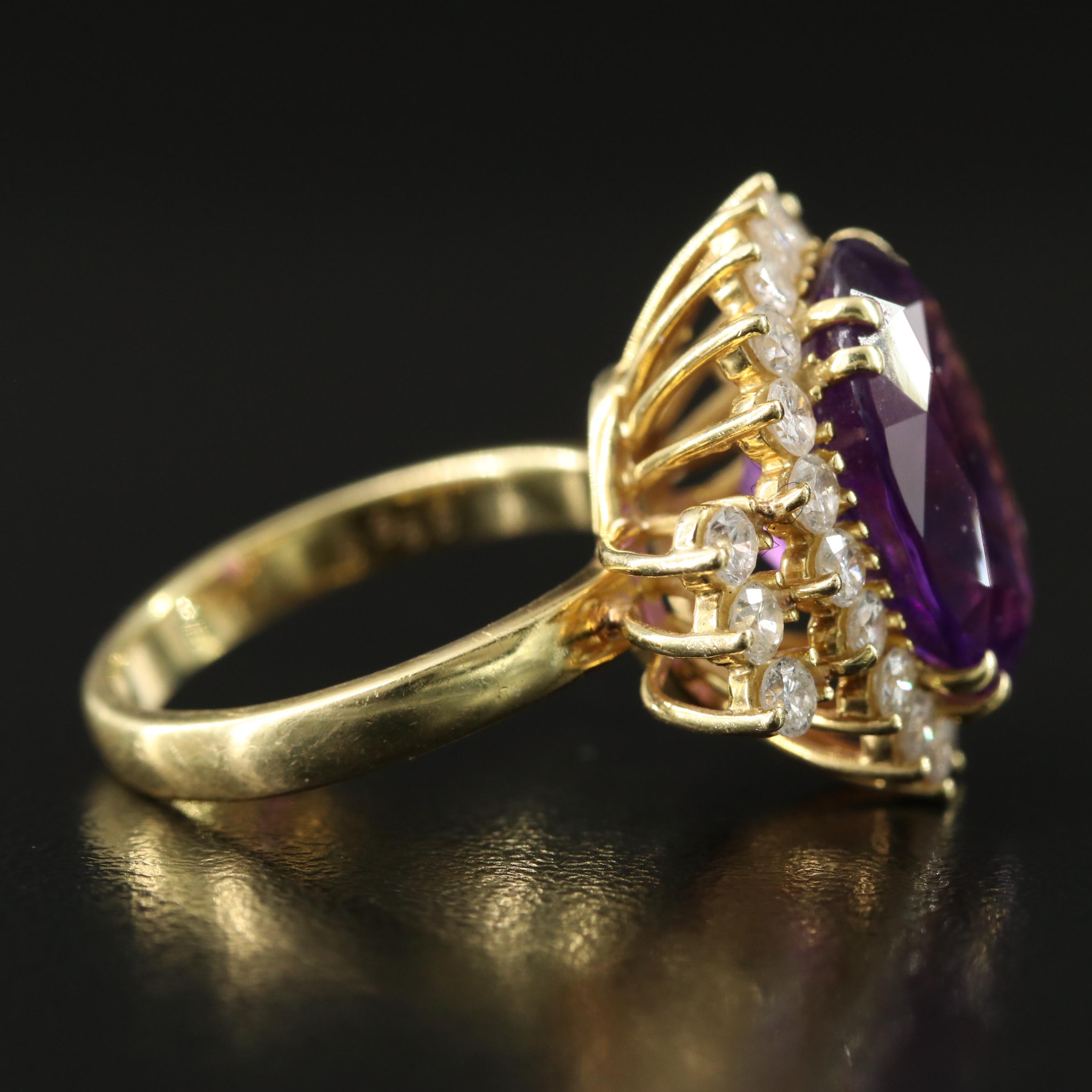 18K 8.25 CT Amethyst and 1.56 CTW Diamond Ring