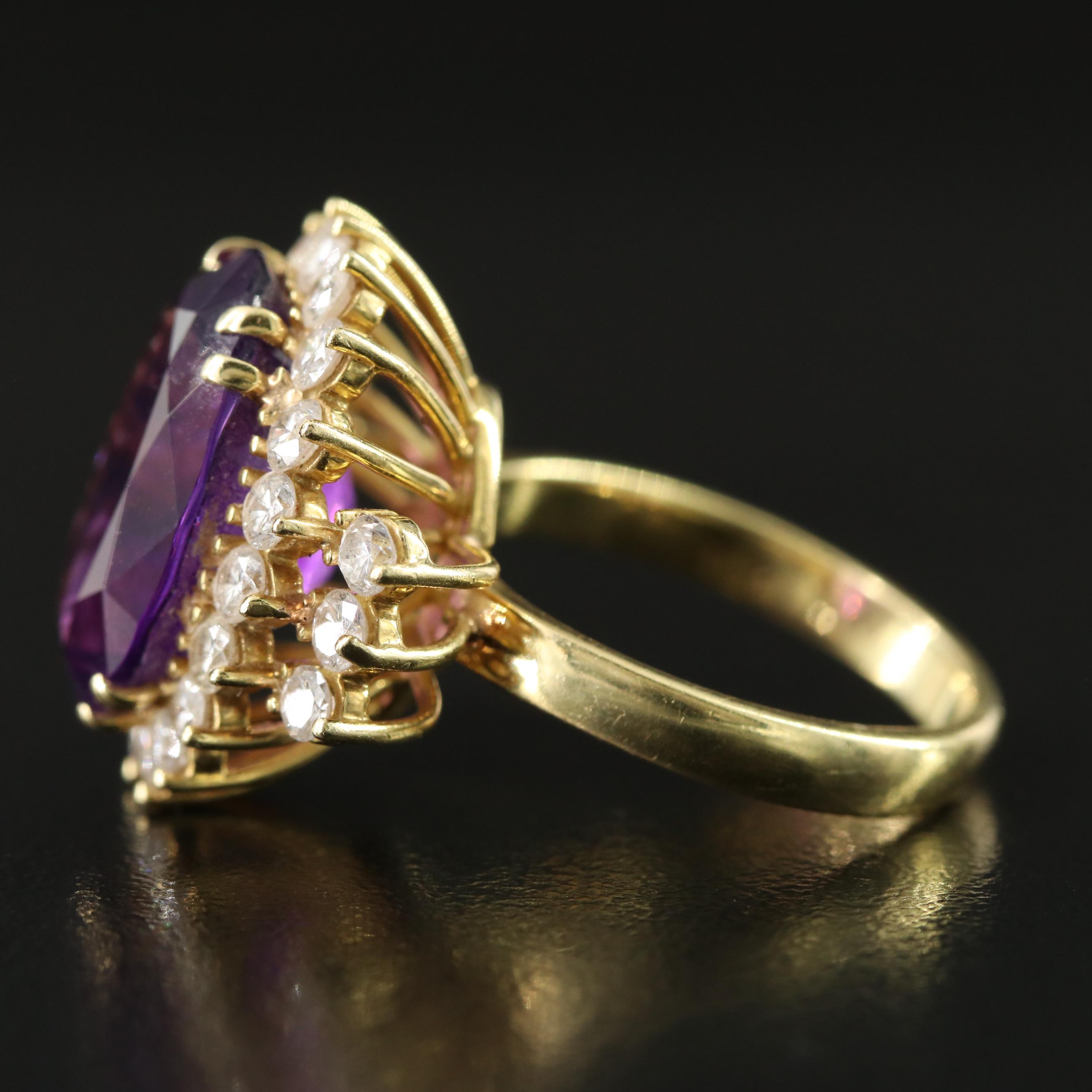 18K 8.25 CT Amethyst and 1.56 CTW Diamond Ring